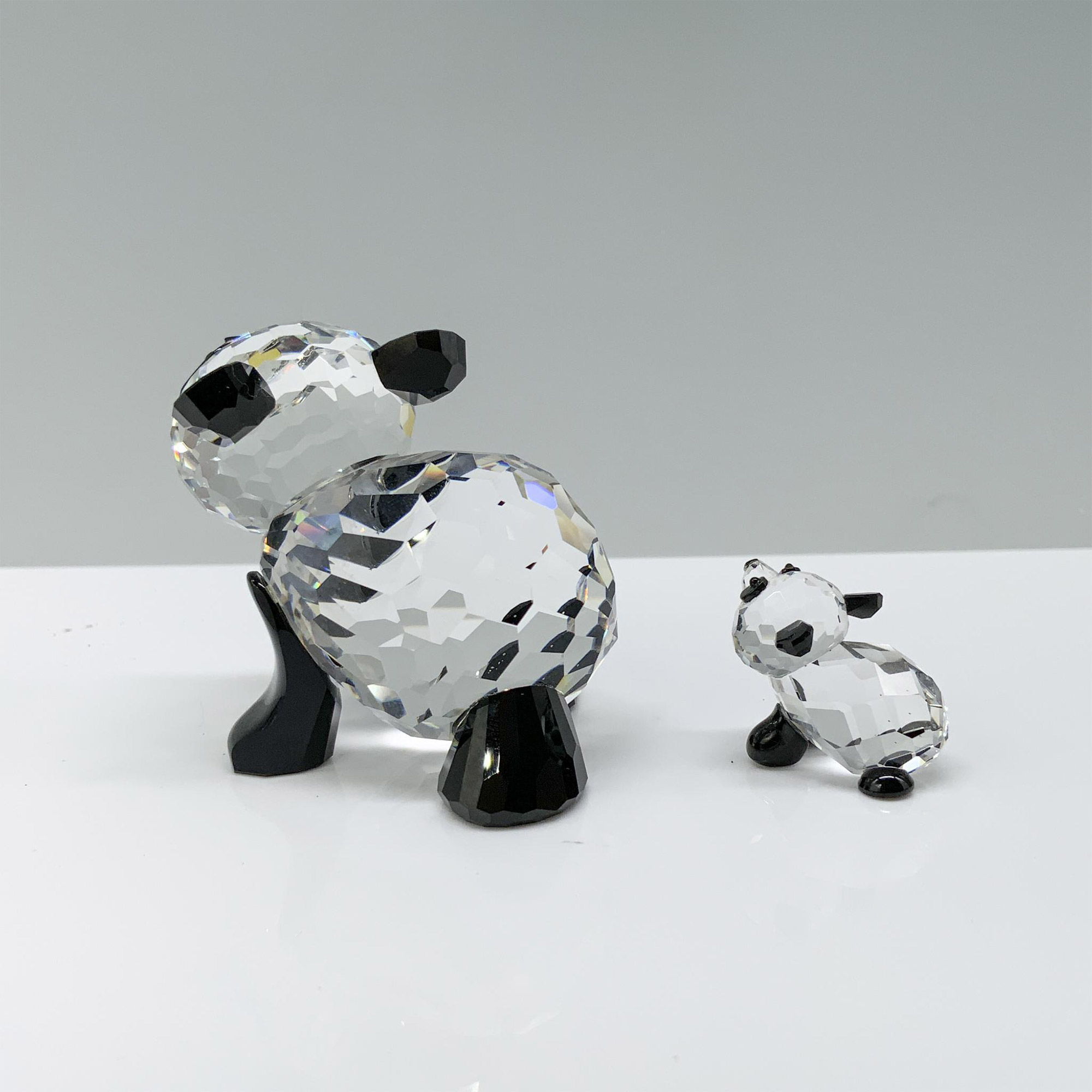 2pc Swarovski Crystal Figurines, Mother Panda and Baby Panda - Image 2 of 4