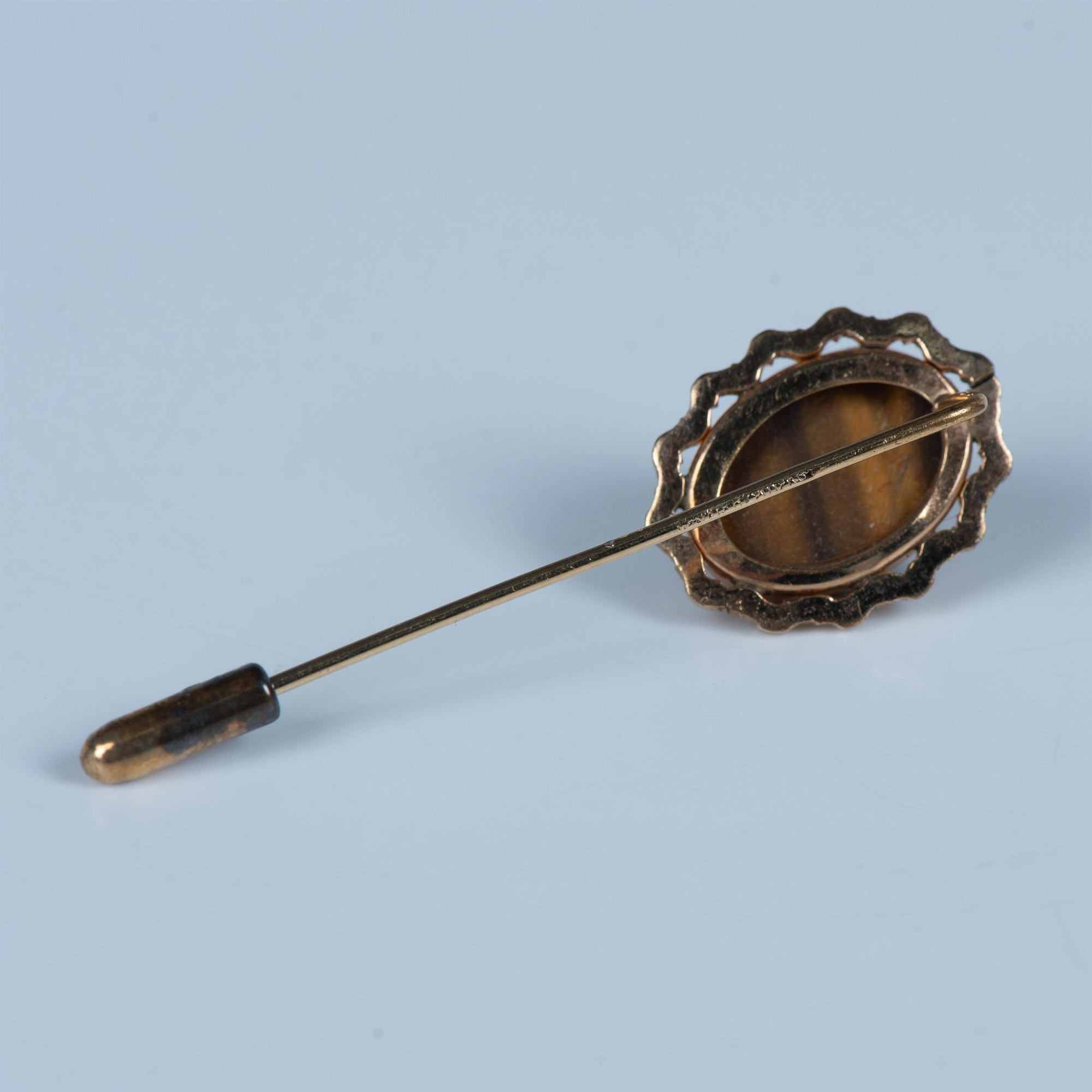 Vintage 14K Gold Tigers Eye Stick Pin - Image 3 of 4