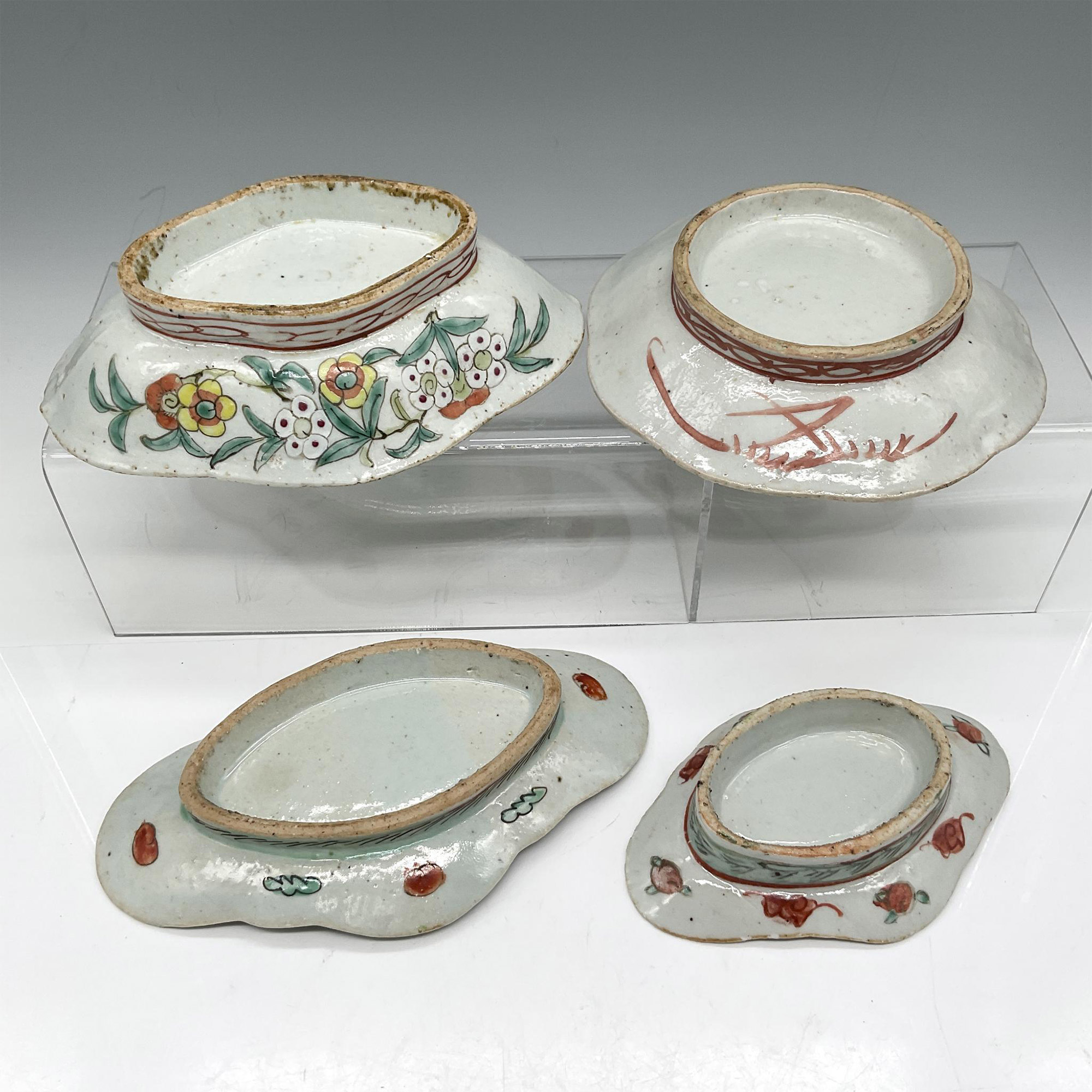 4pc Chinese Enameled Bowls - Image 3 of 3