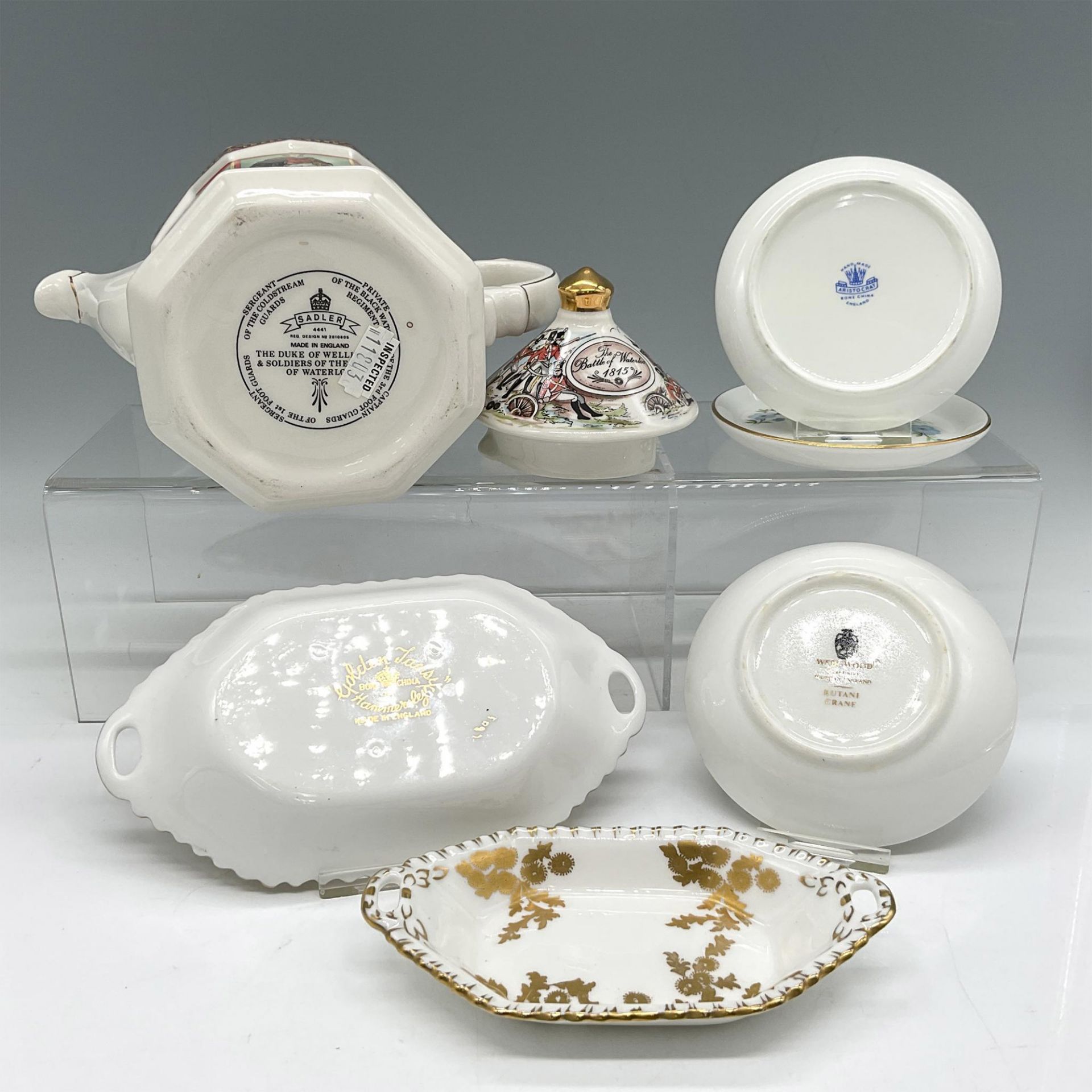 6pc English Porcelain and Bone China Teapot + Candy dishes - Image 3 of 3