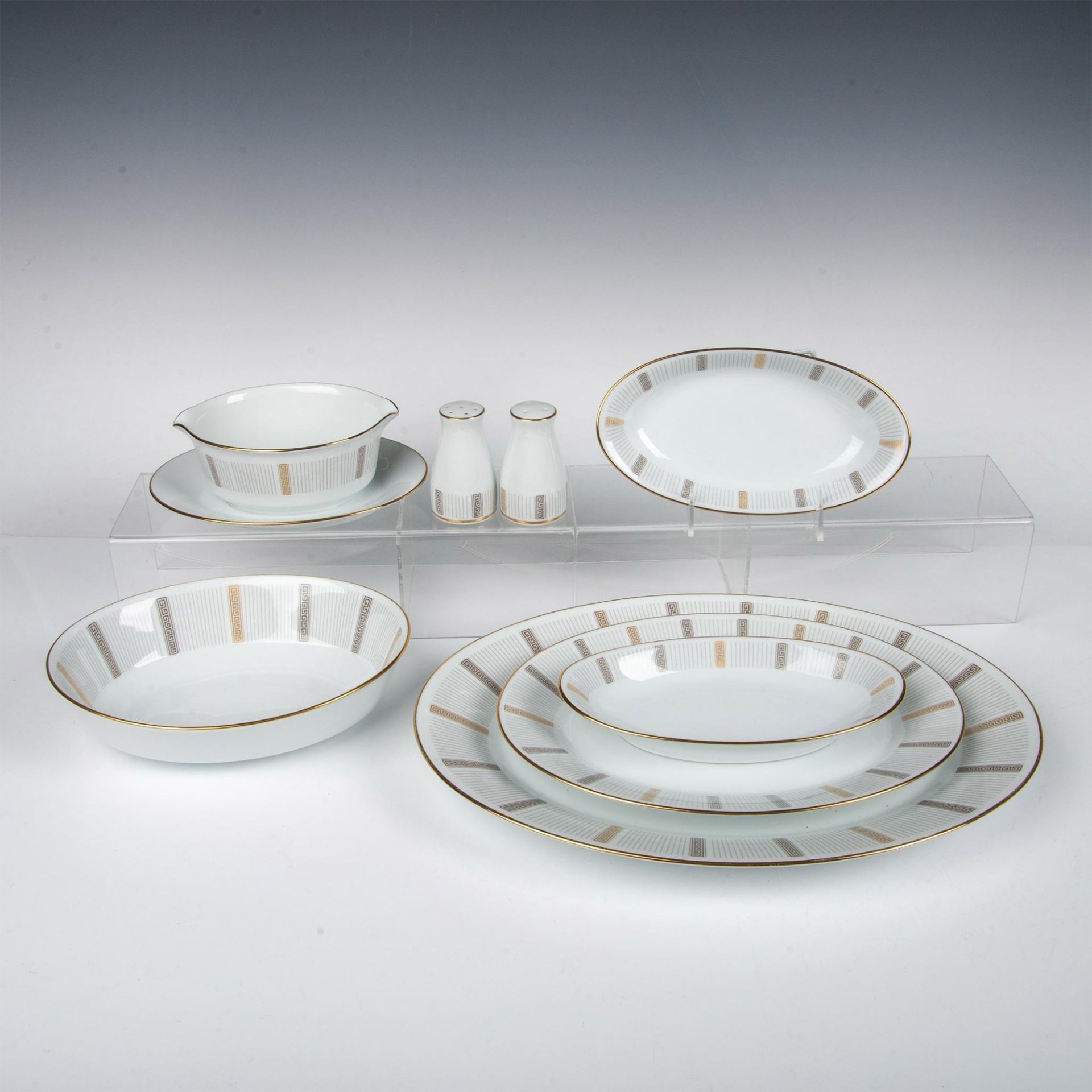 8pc Noritake Porcelain Server Ware, Humoresque - Image 2 of 4