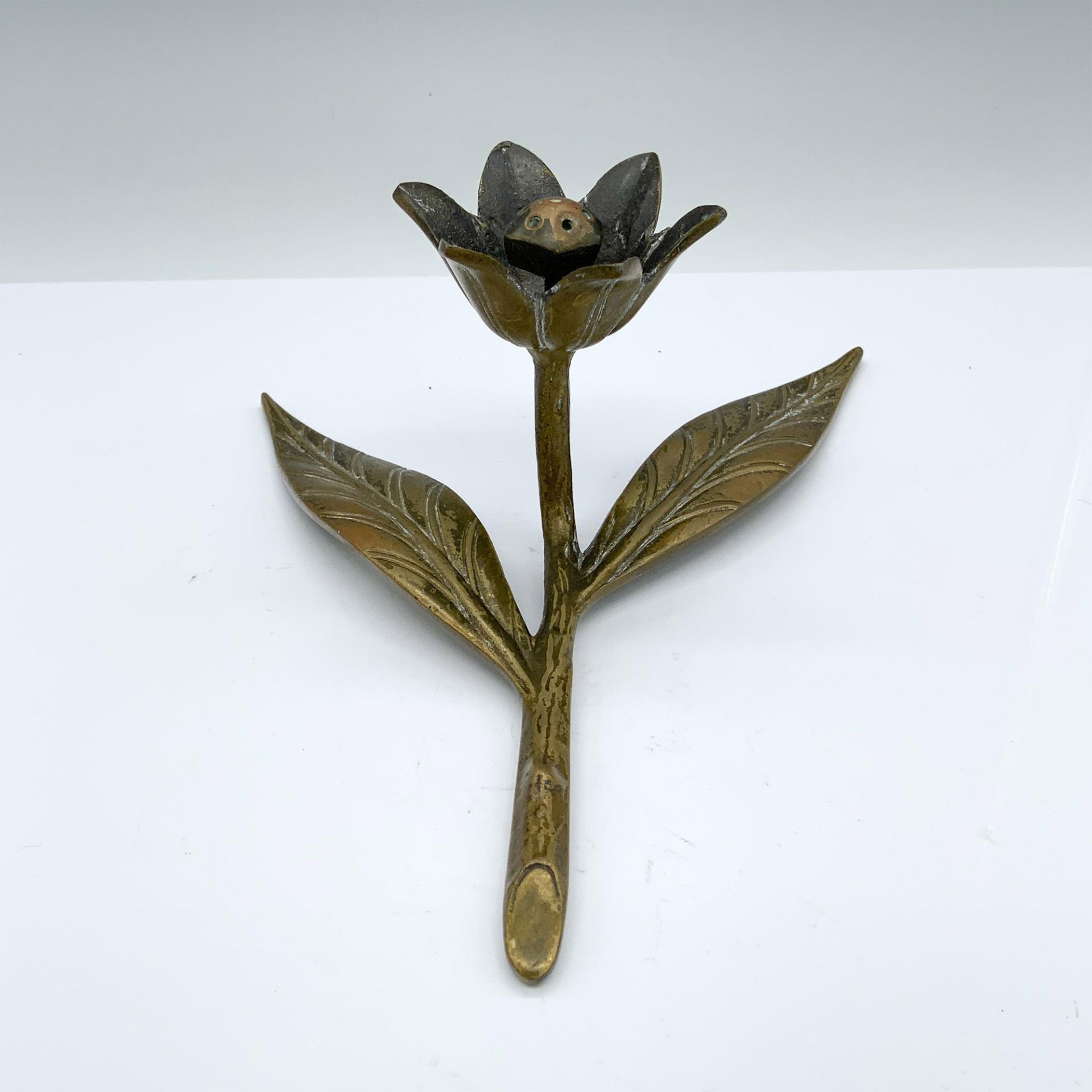 Vintage Heavy Israeli Brass Flower Figurine - Bild 2 aus 4