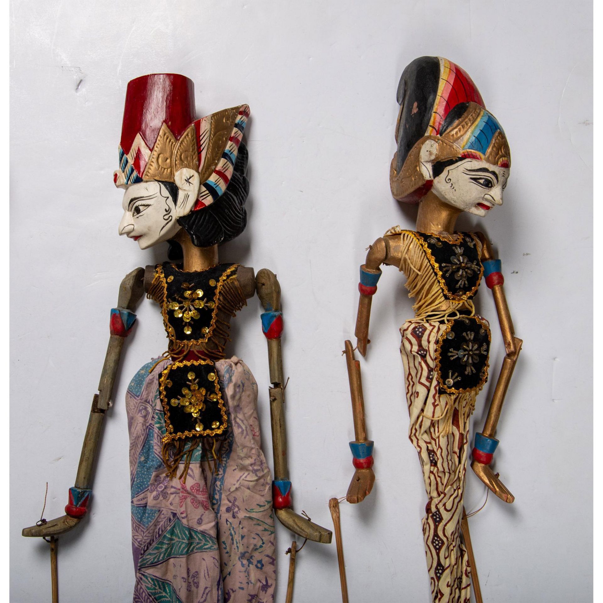 6pc Indonesian Wayang Golek Stick Puppets - Bild 5 aus 6