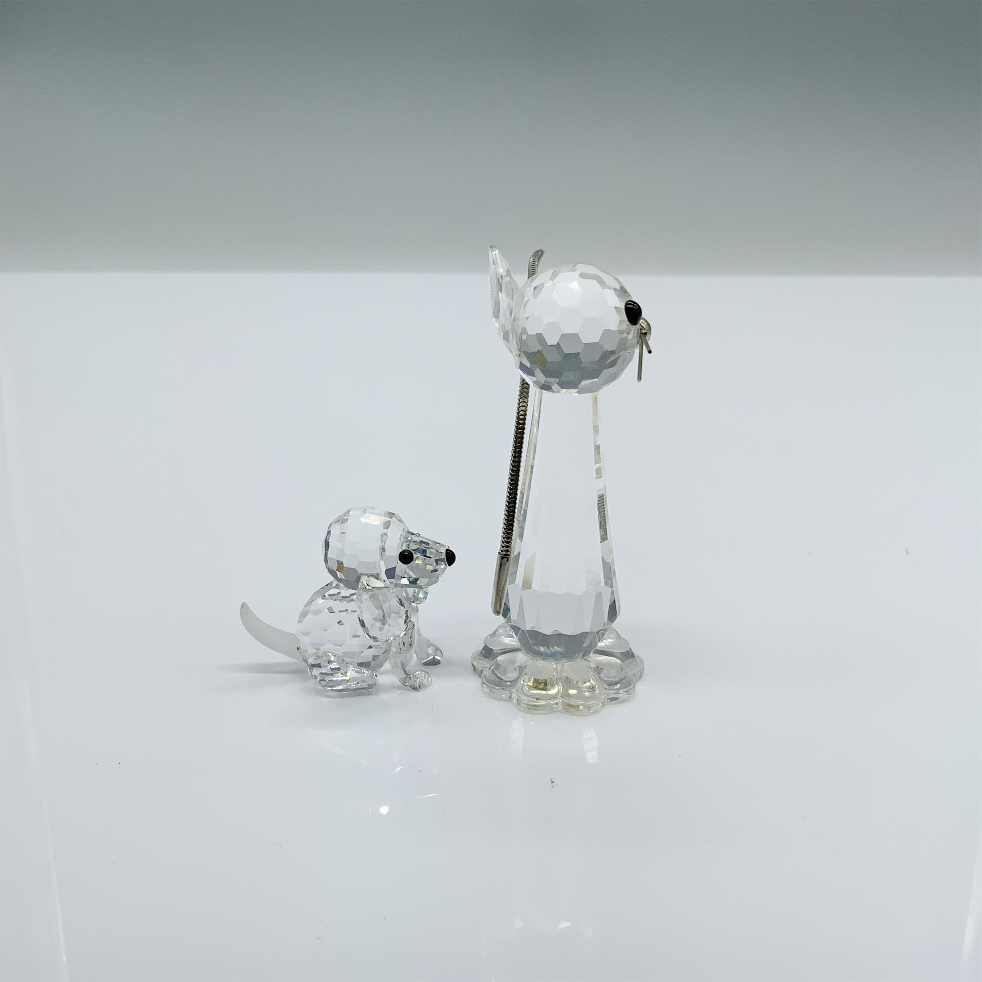 2pc Swarovski Crystal Figurines, Beagle Puppy & Tall Cat - Image 4 of 5