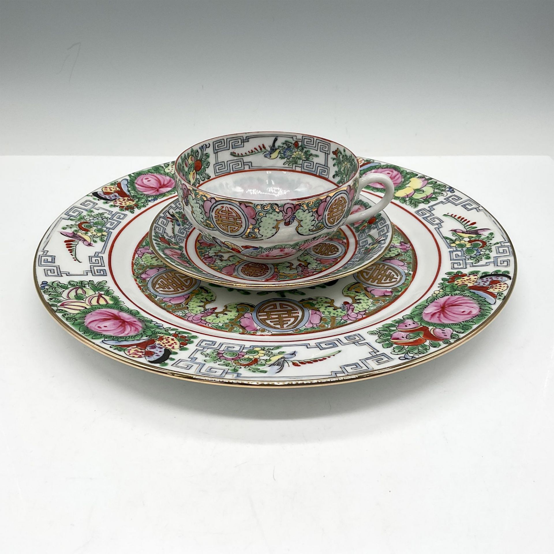 8pc Vintage Y.T. Japanese Porcelain Ware, Famille Rose - Bild 3 aus 4