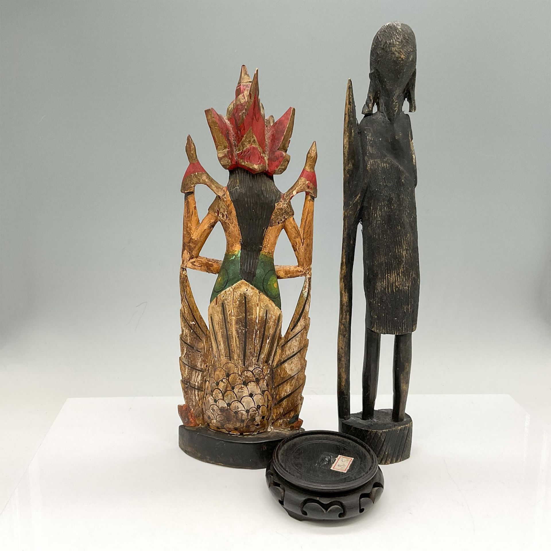 2pc Indonesian and African Wood Sculptures - Image 2 of 3