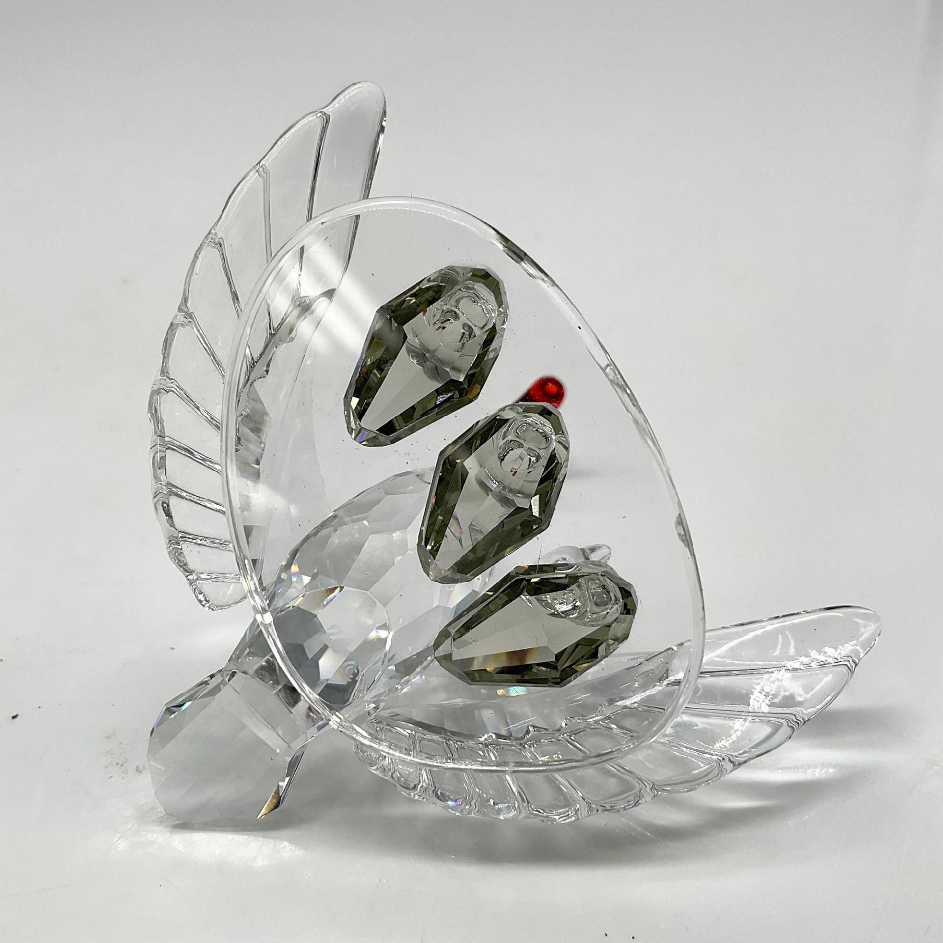 Swarovski Silver Crystal Figurine, Swan Family + Base - Image 3 of 4