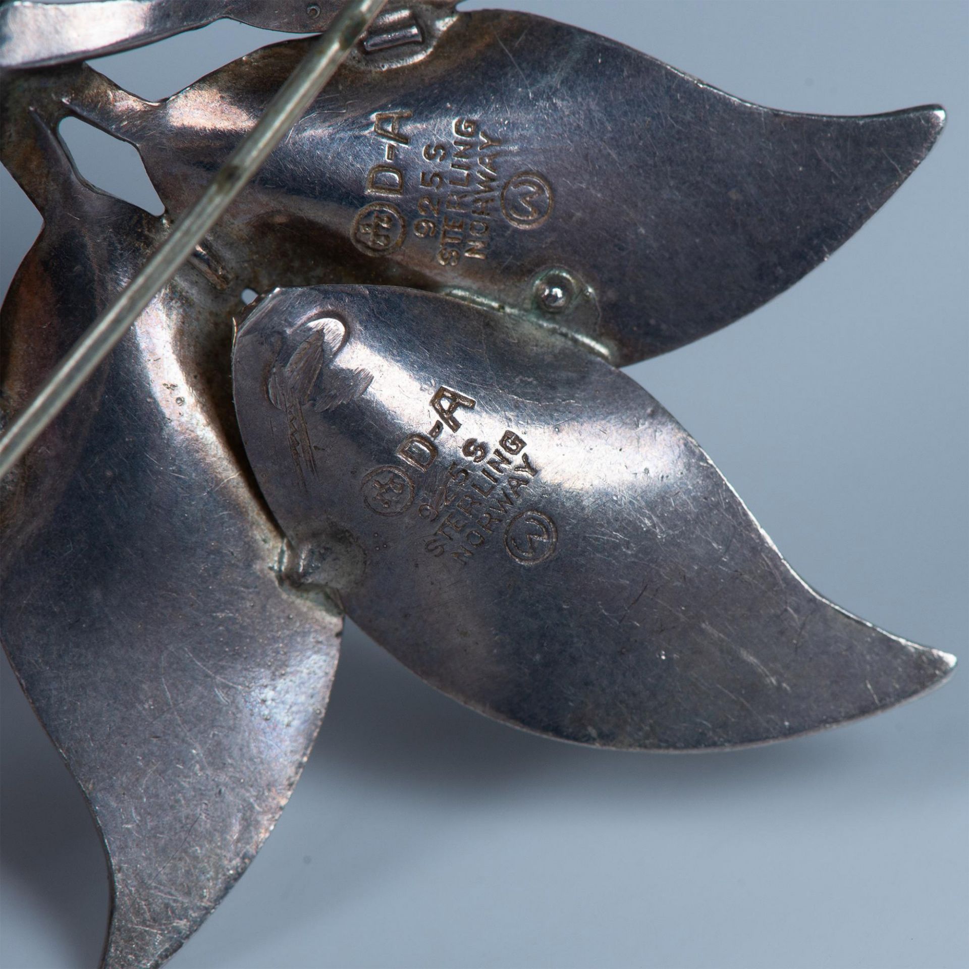 David Andersen Norway Sterling Silver Leaf Brooch - Bild 3 aus 4