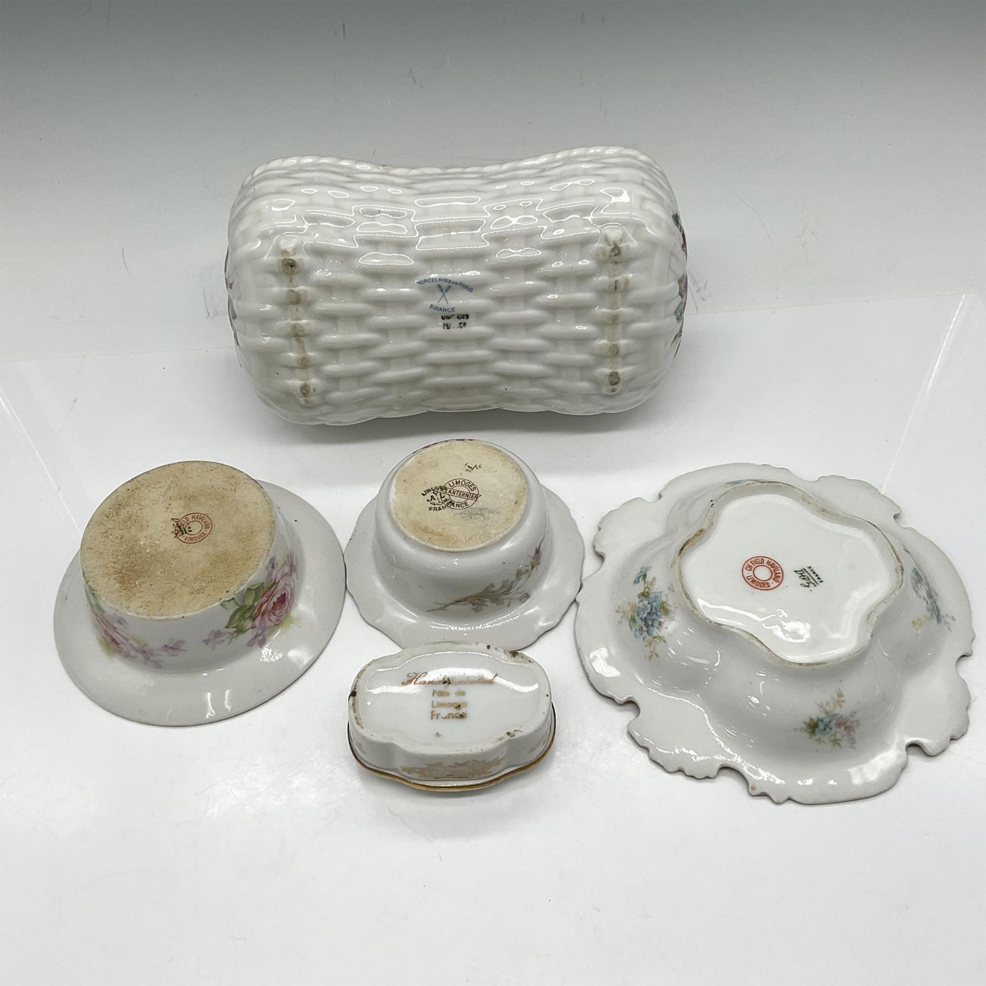 5pc Limoges Porcelain Home Decor Pieces - Bild 3 aus 3