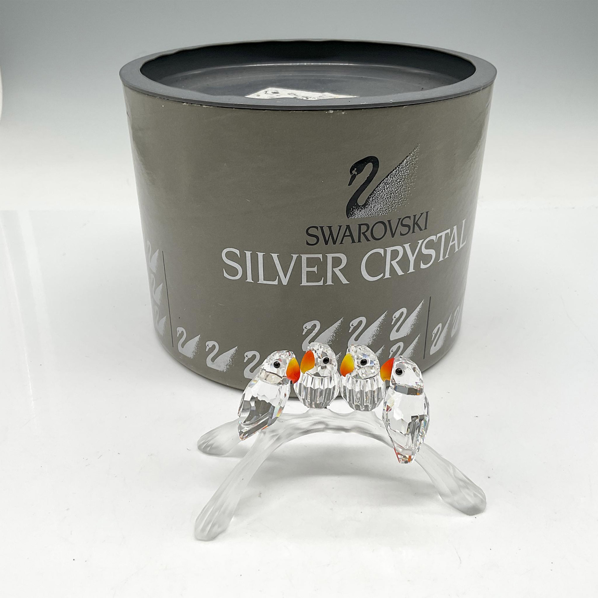 Swarovski Silver Crystal Figurine, Lovebirds - Image 4 of 4