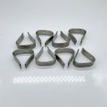 8pc Gense Stainless Steel Open Triangle Napkin Rings