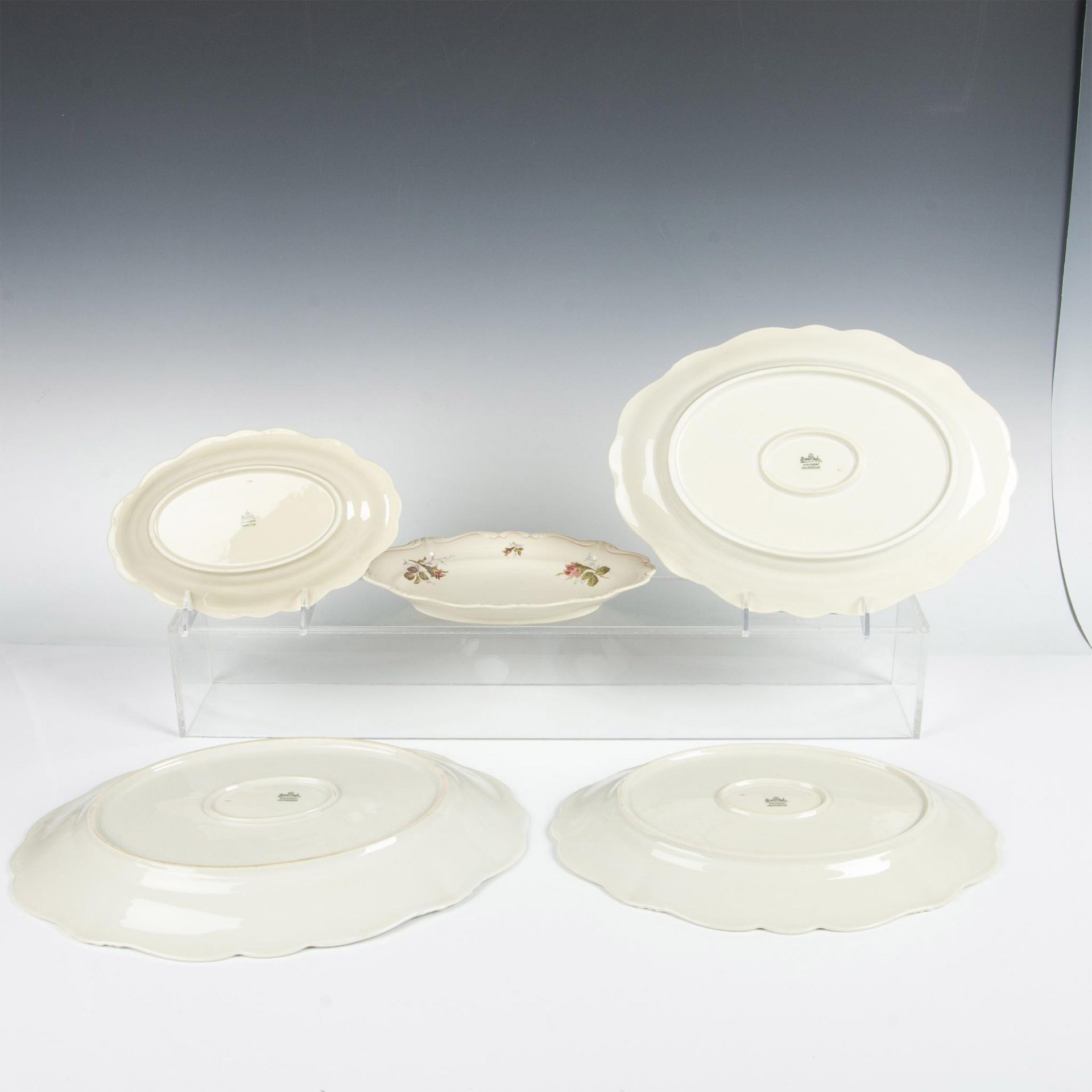 5pc Rosenthal Selb-Germany Pompadour Moss Rose Oval Platters - Image 5 of 5