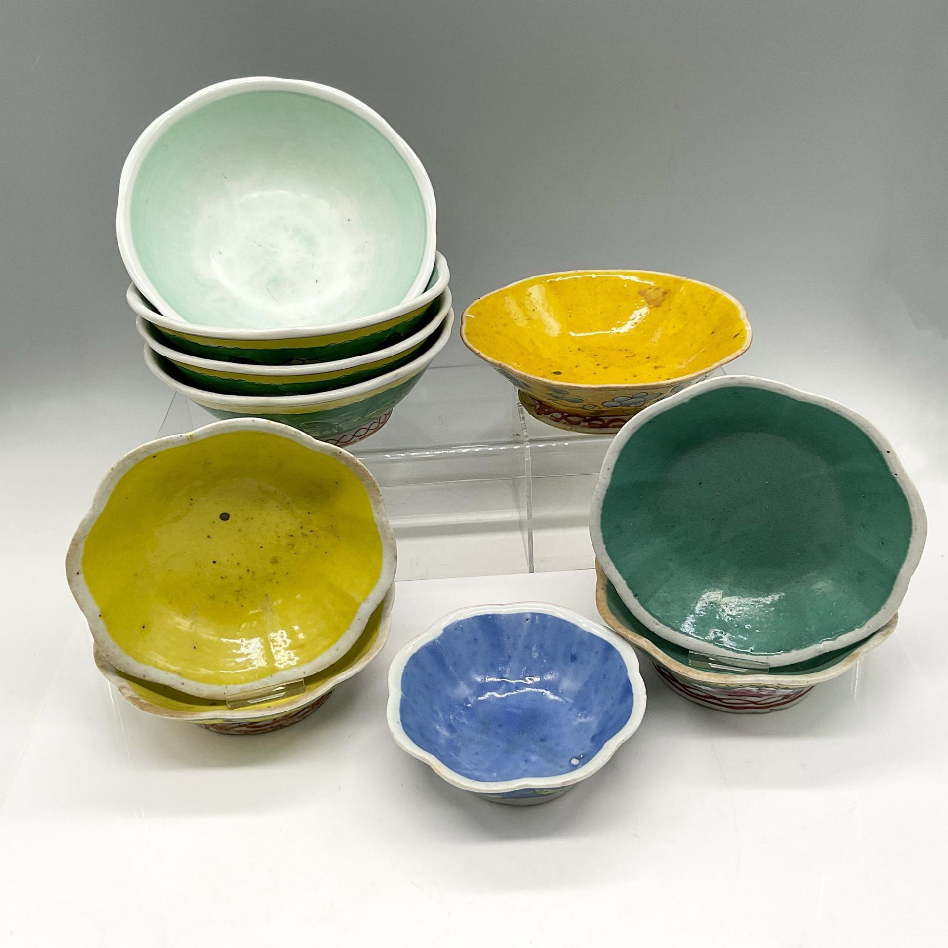 10pc Chinese Enameled Bowls - Image 2 of 3