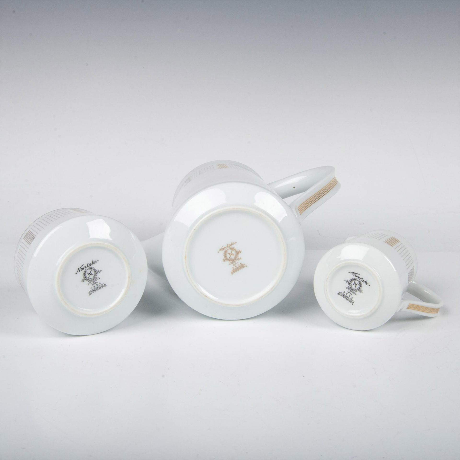 3pc Noritake Porcelain Tea Service, Humoresque - Image 3 of 3