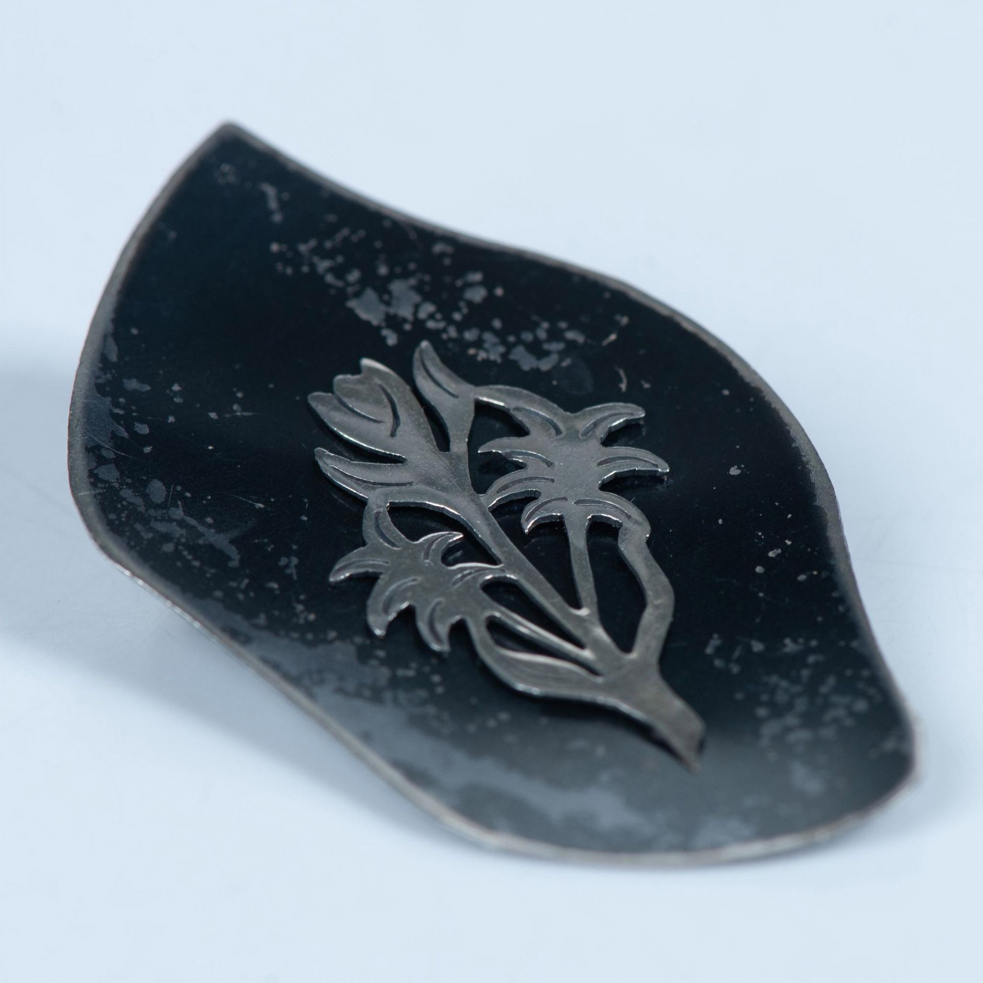 Israeli Sterling Silver Floral Brooch Pendant - Image 3 of 4