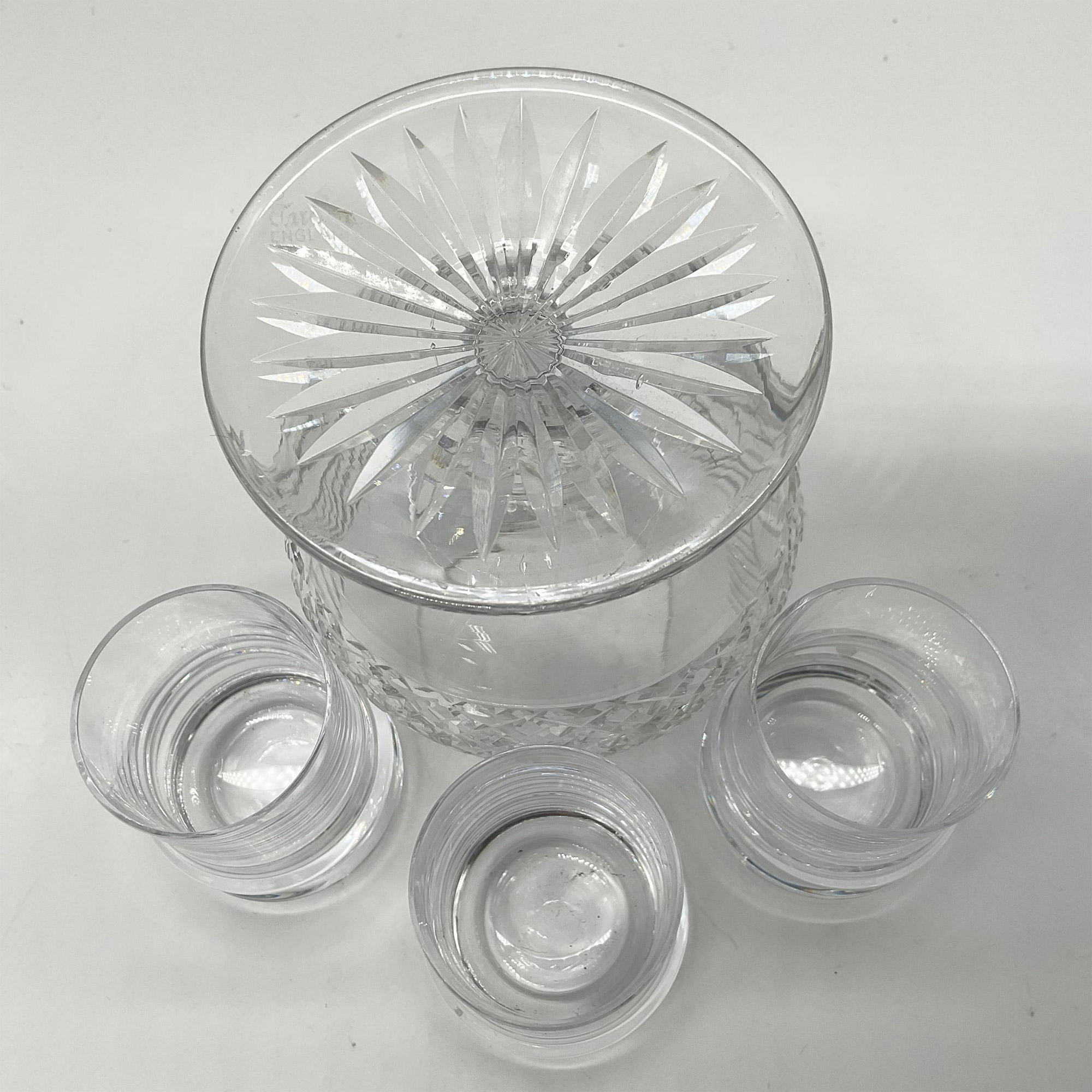 4pc Crystal Glasses, Tyrone Brandy Glass + Rosenthal Shot Glasses - Image 4 of 4