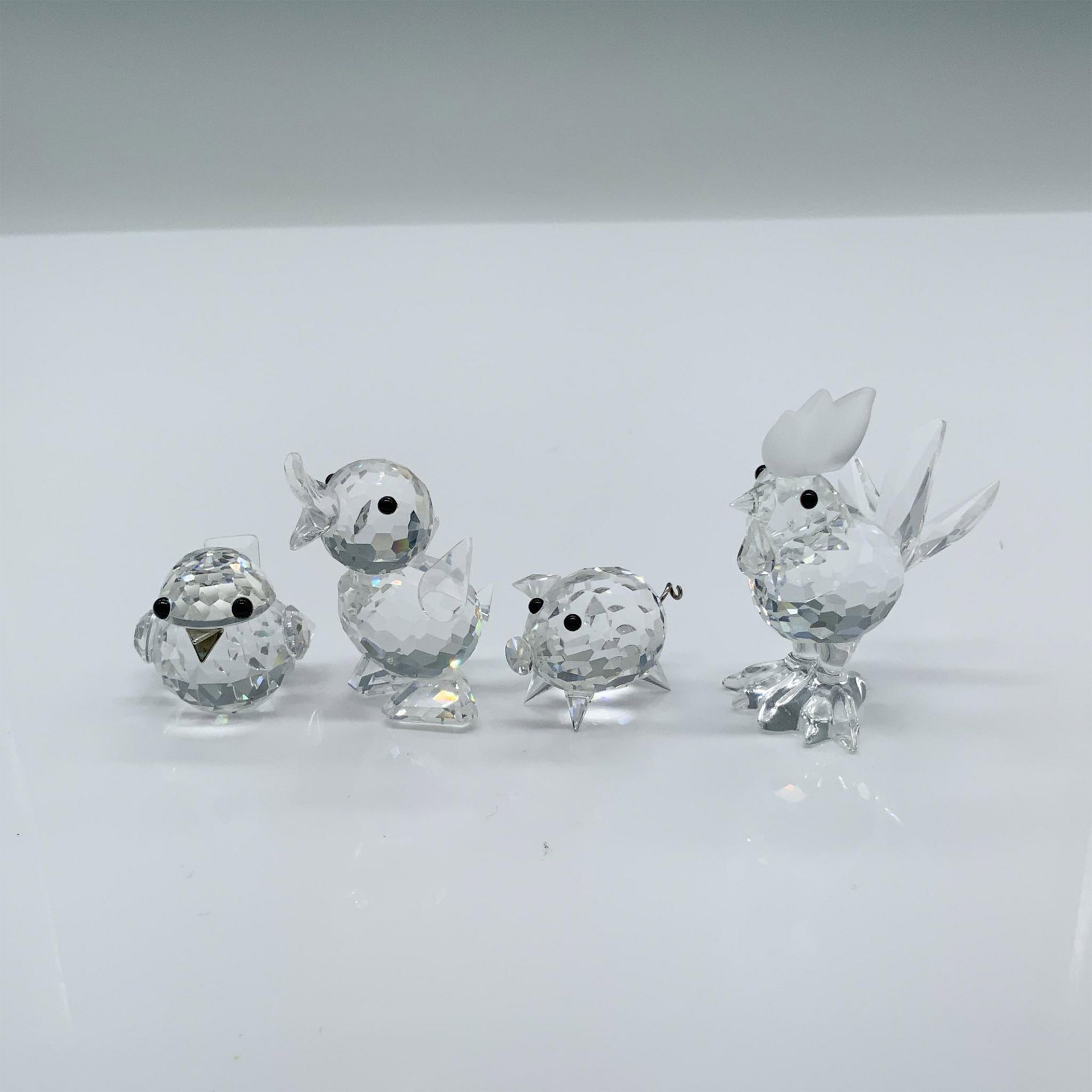 4pc Mini Swarovski Crystal Barnyard Animal Figurines