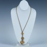 Elegant Gold Metal Lariat Necklace