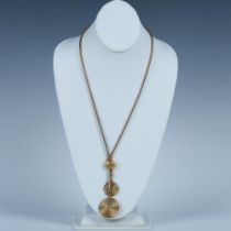 Elegant Gold Metal Lariat Necklace