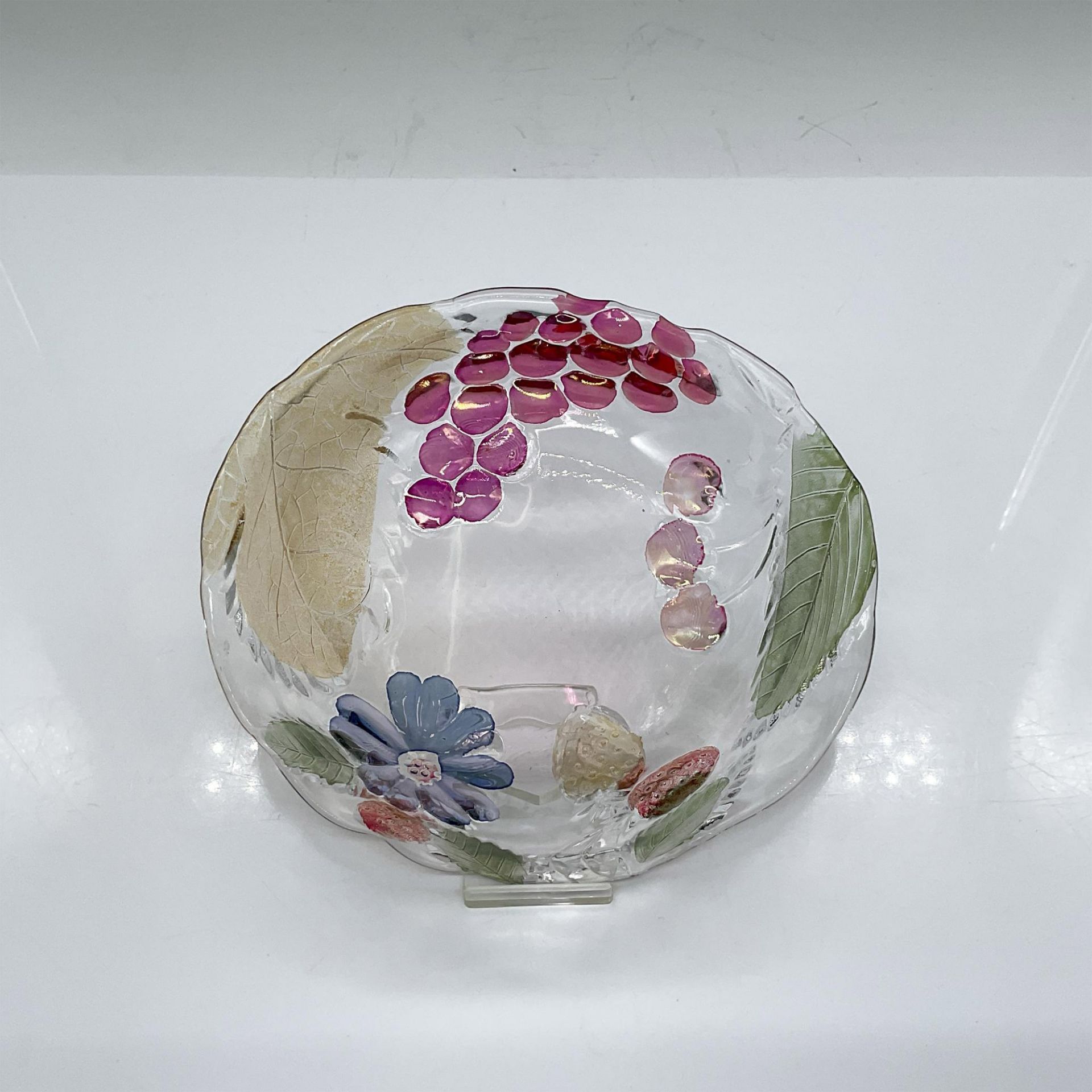 2pc Glass Serving Platter + Bowl - Fruits, Flowers + Leaves - Image 7 of 7