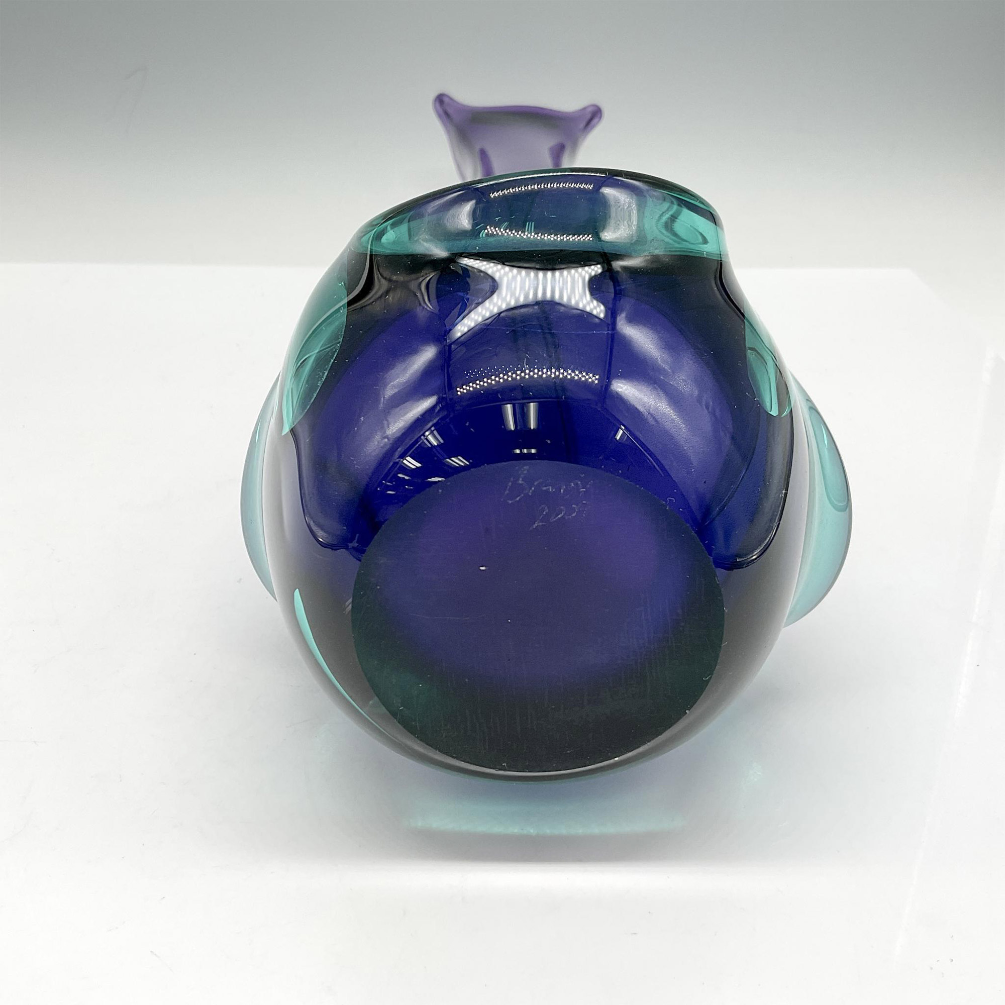 Modern Hand-Blown Art Glass Vase, Signed - Image 3 of 3