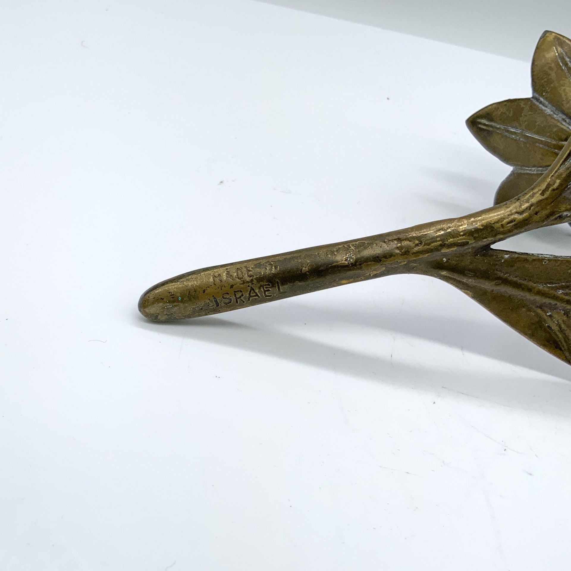 Vintage Heavy Israeli Brass Flower Figurine - Bild 4 aus 4