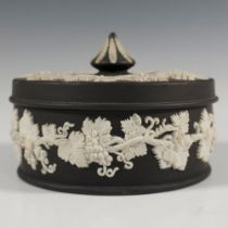 Wedgwood Black Jasperware Covered Candy Bowl