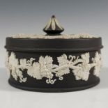 Wedgwood Black Jasperware Covered Candy Bowl