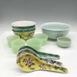 12pc Chinese and Japanese Porcelain Bowls + Sake Cups