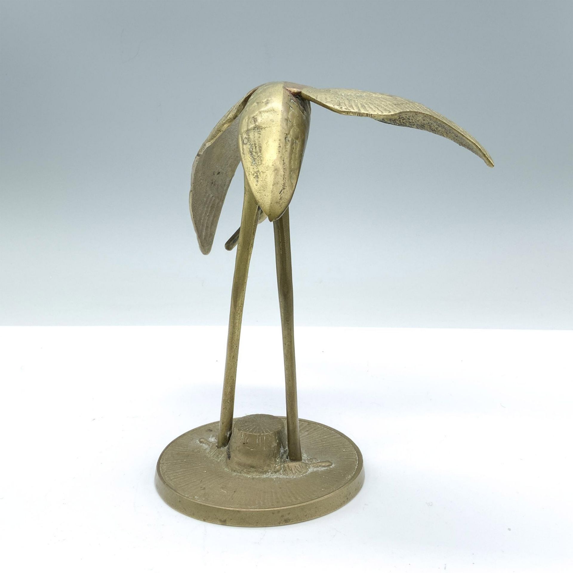 Vintage Heavy Brass Crane Figurine - Image 4 of 4