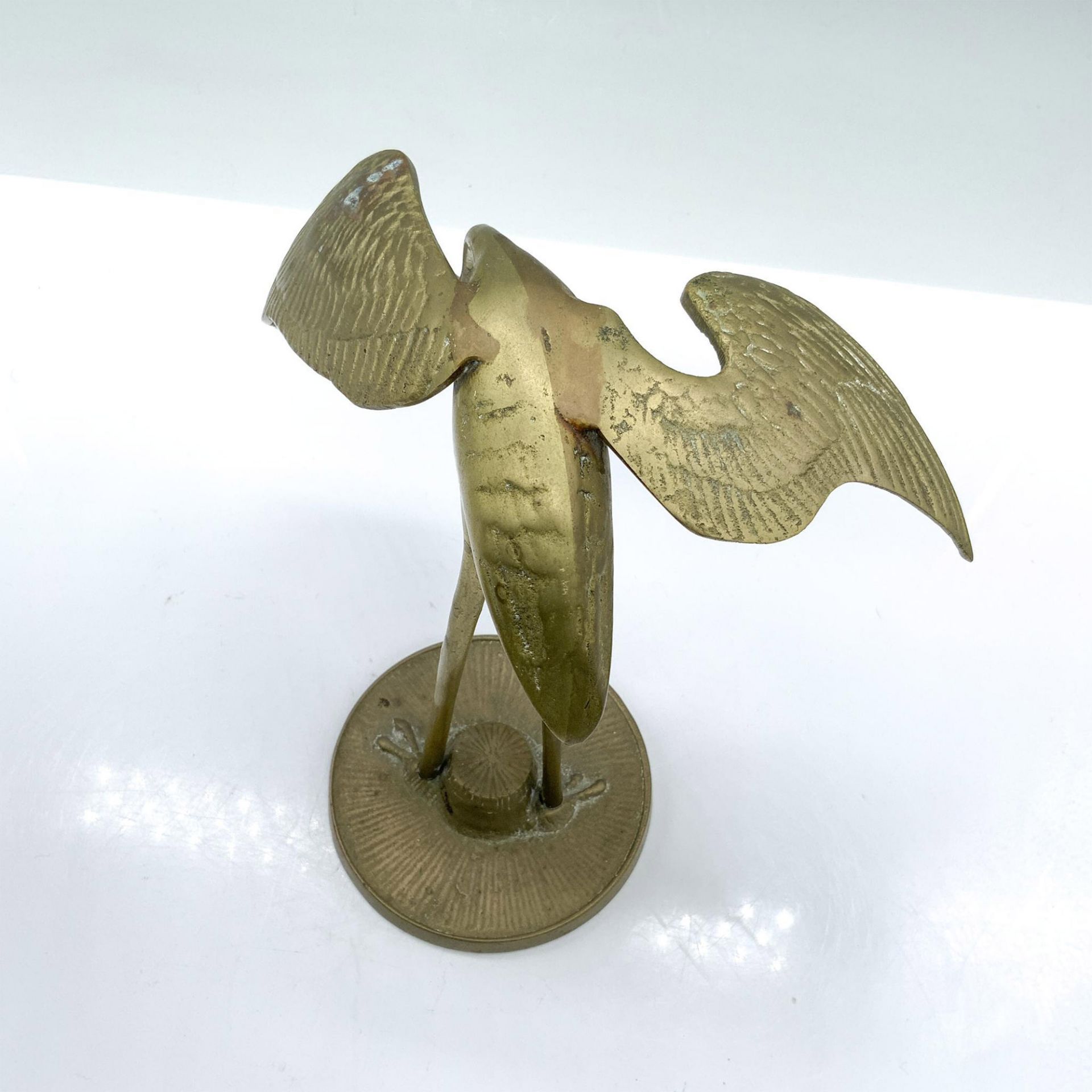 Vintage Heavy Brass Crane Figurine - Image 3 of 4