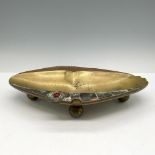 SCL Cooperative Copper and Brass Footed Fish Dish