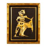 Vintage Decorative Indonesian Palm Leaves Wall Art, Dancer