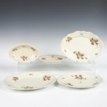 5pc Rosenthal Selb-Germany Pompadour Moss Rose Oval Platters