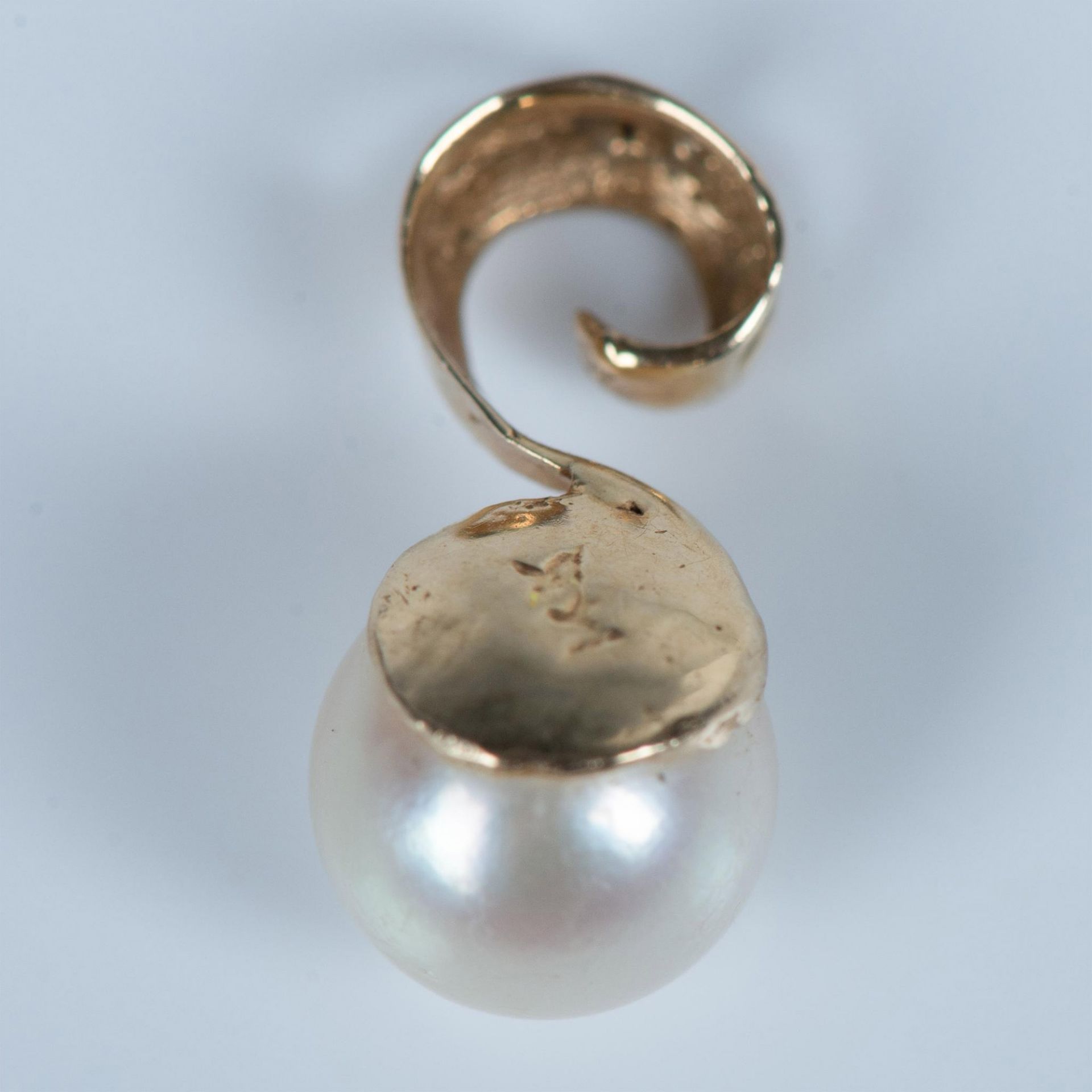 Petite 14K Gold and Pearl Pendant - Image 2 of 5