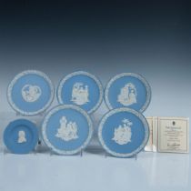6pc Wedgwood Light Blue Jasperware Valentine's Plates