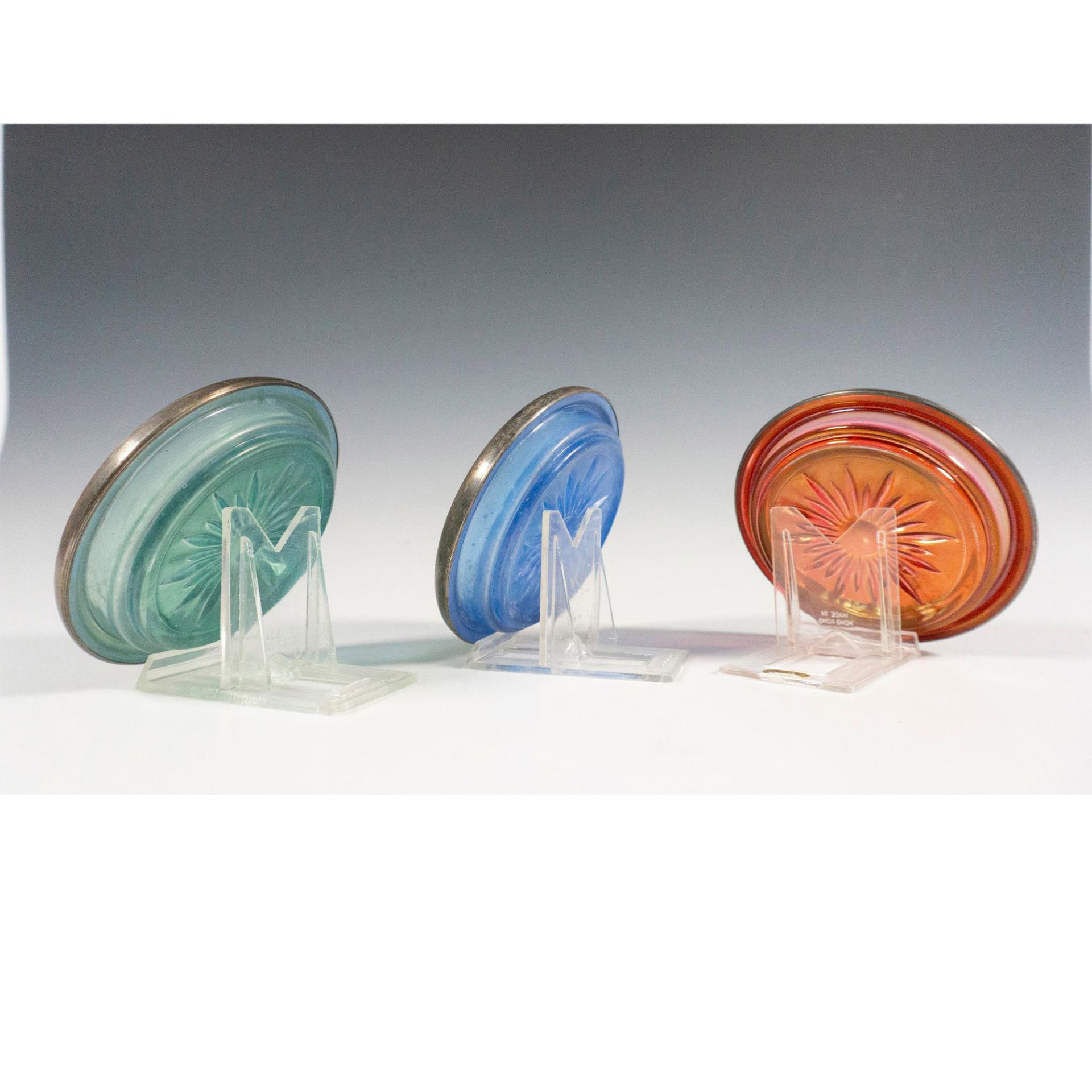 3pc Mid Century Italian Glass Coasters - Bild 5 aus 7