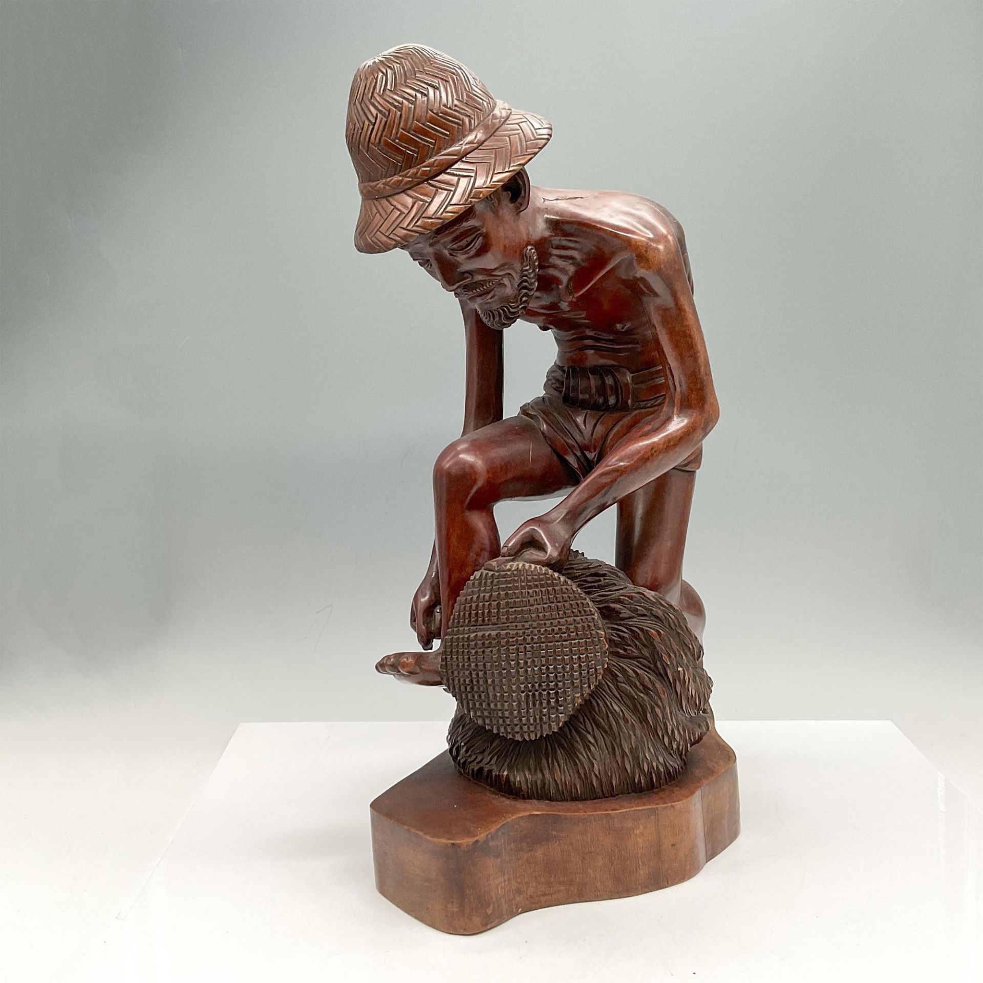 Indonesian Wood Art Statue - Image 2 of 3