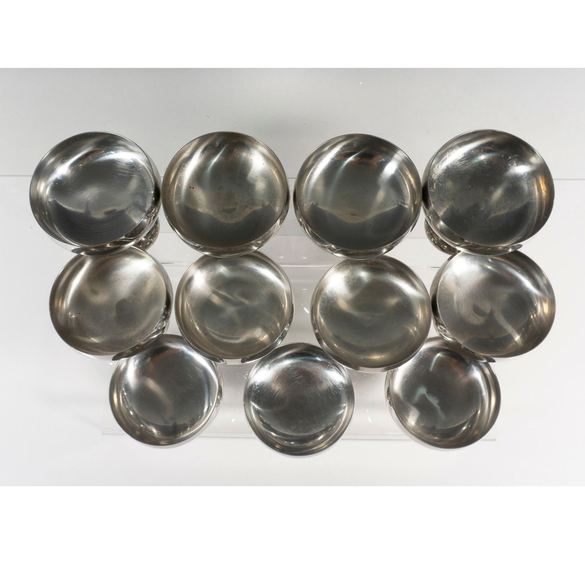 11pc Vintage Italian Stainless Steel Sorbet Bowls - Image 3 of 5