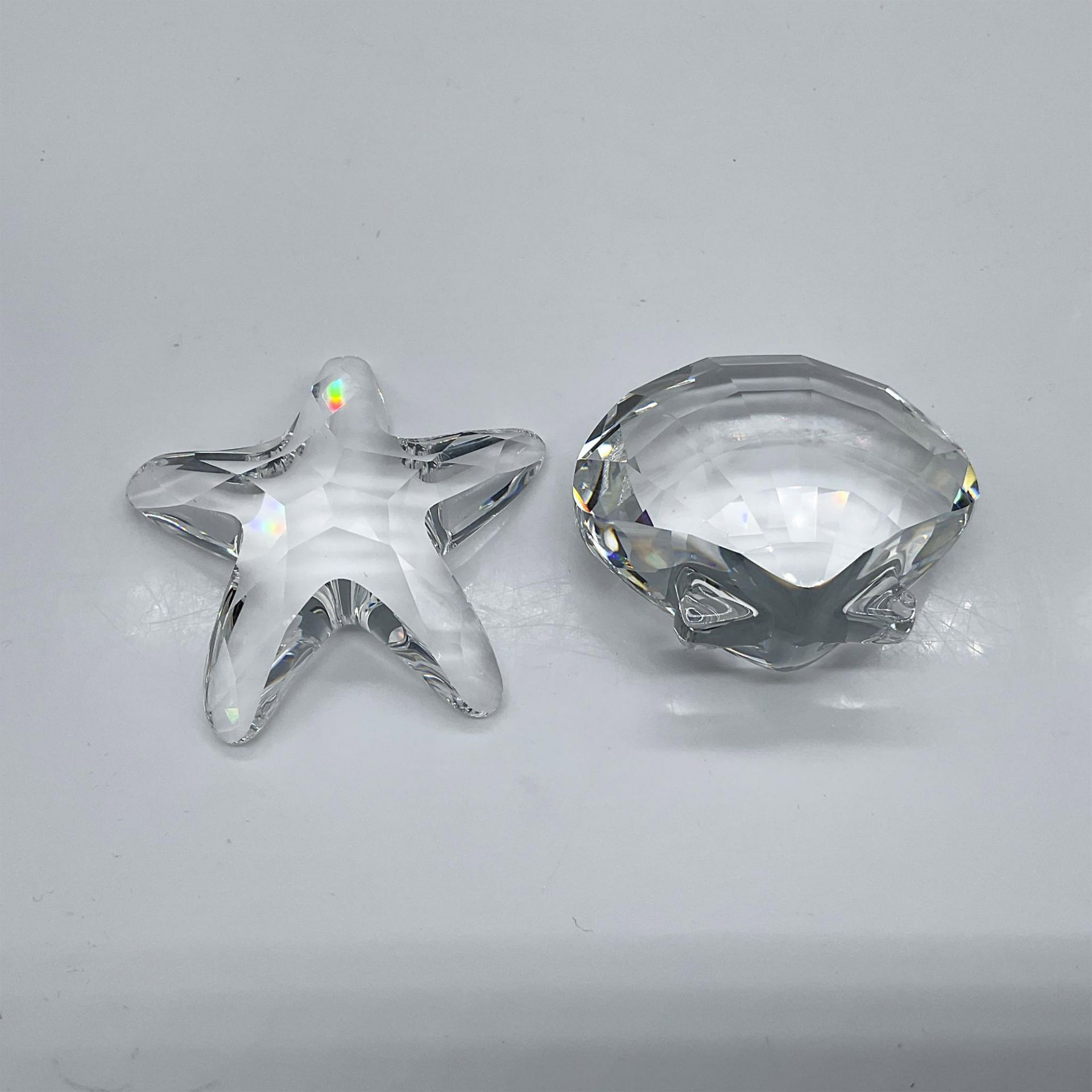 2pc Swarovski Crystal Paperweights, Scallop Shell & Starfish - Bild 2 aus 3