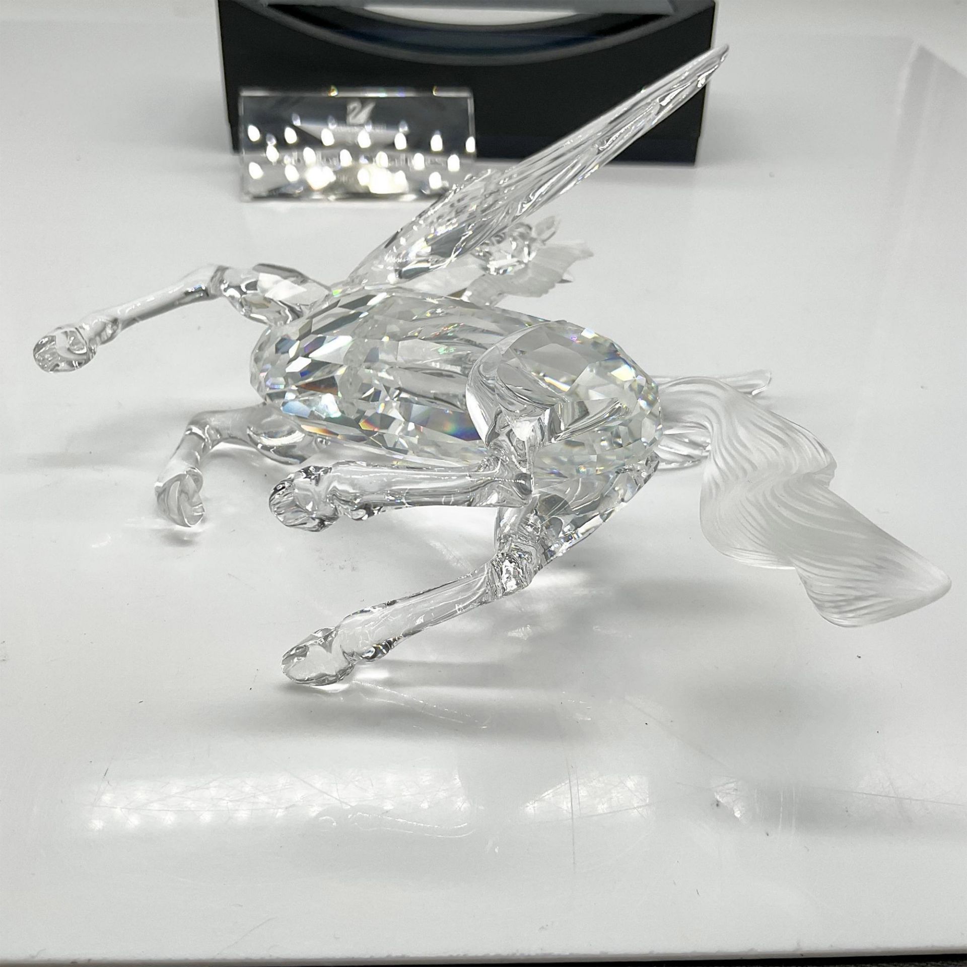 3pc Swarovski SCS Crystal Figurine, Pegasus, Plaque + Stand - Bild 3 aus 3