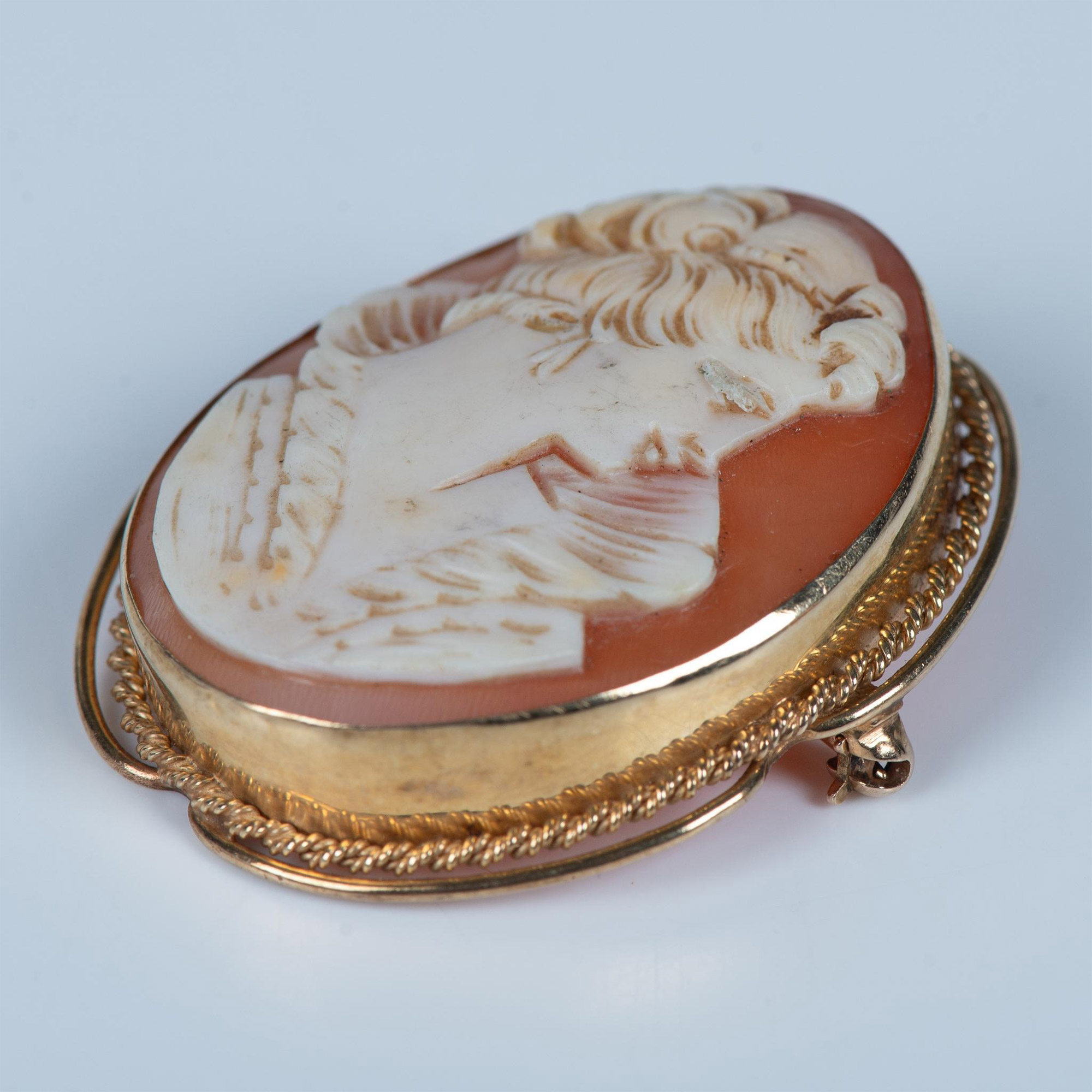 Vintage 14K Gold Cameo Pendant Brooch - Image 4 of 4