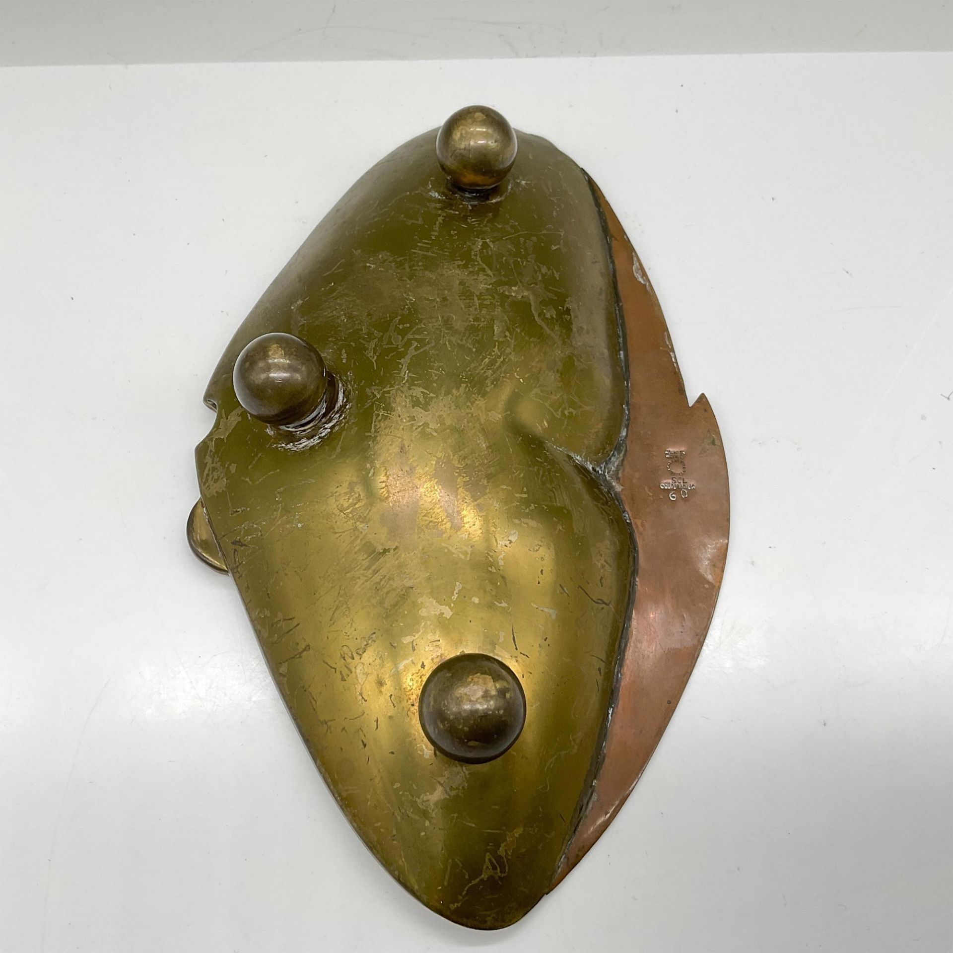 SCL Cooperative Copper and Brass Footed Fish Dish - Image 3 of 3