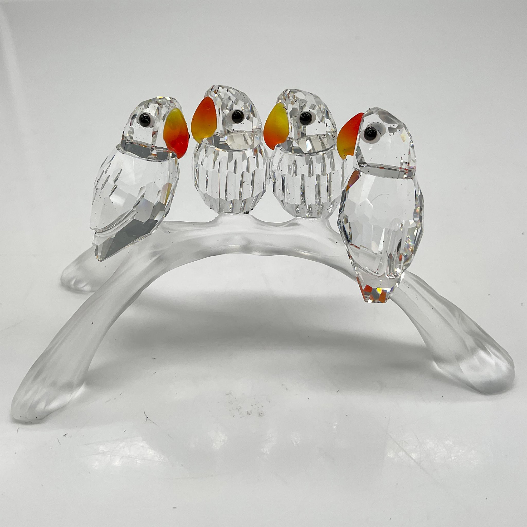 Swarovski Silver Crystal Figurine, Lovebirds