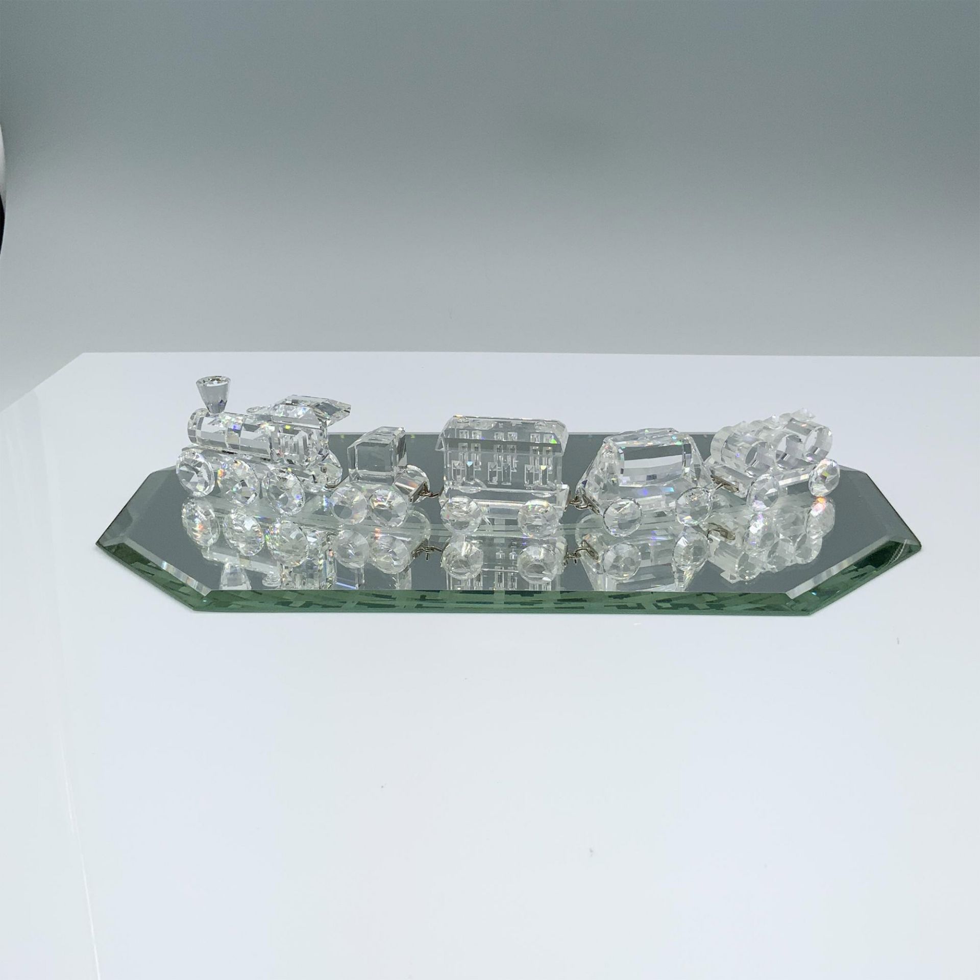 6pc Swarovski Crystal Train Set Figurines + Mirror Base - Bild 3 aus 4