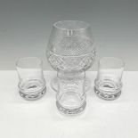 4pc Crystal Glasses, Tyrone Brandy Glass + Rosenthal Shot Glasses