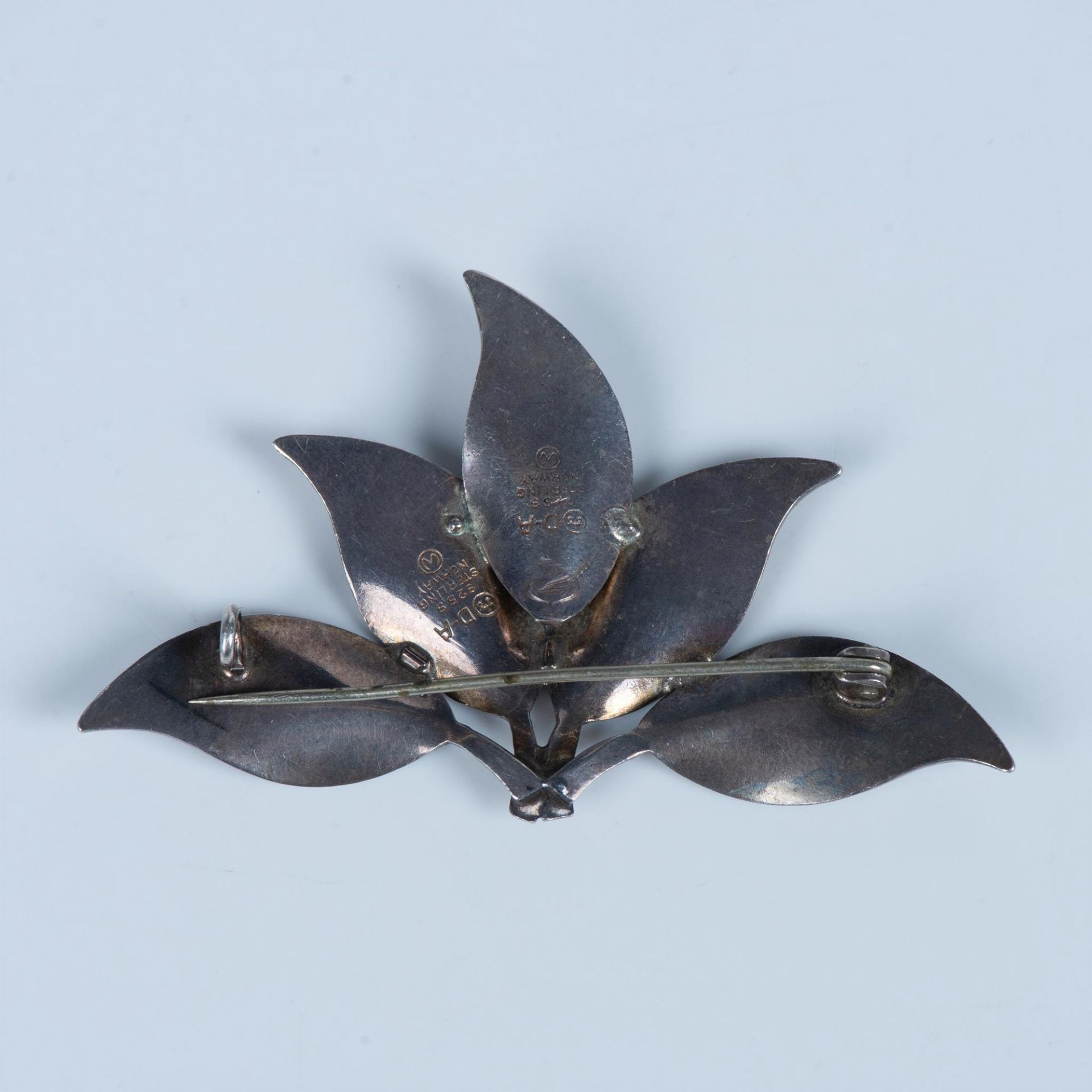 David Andersen Norway Sterling Silver Leaf Brooch - Image 2 of 4