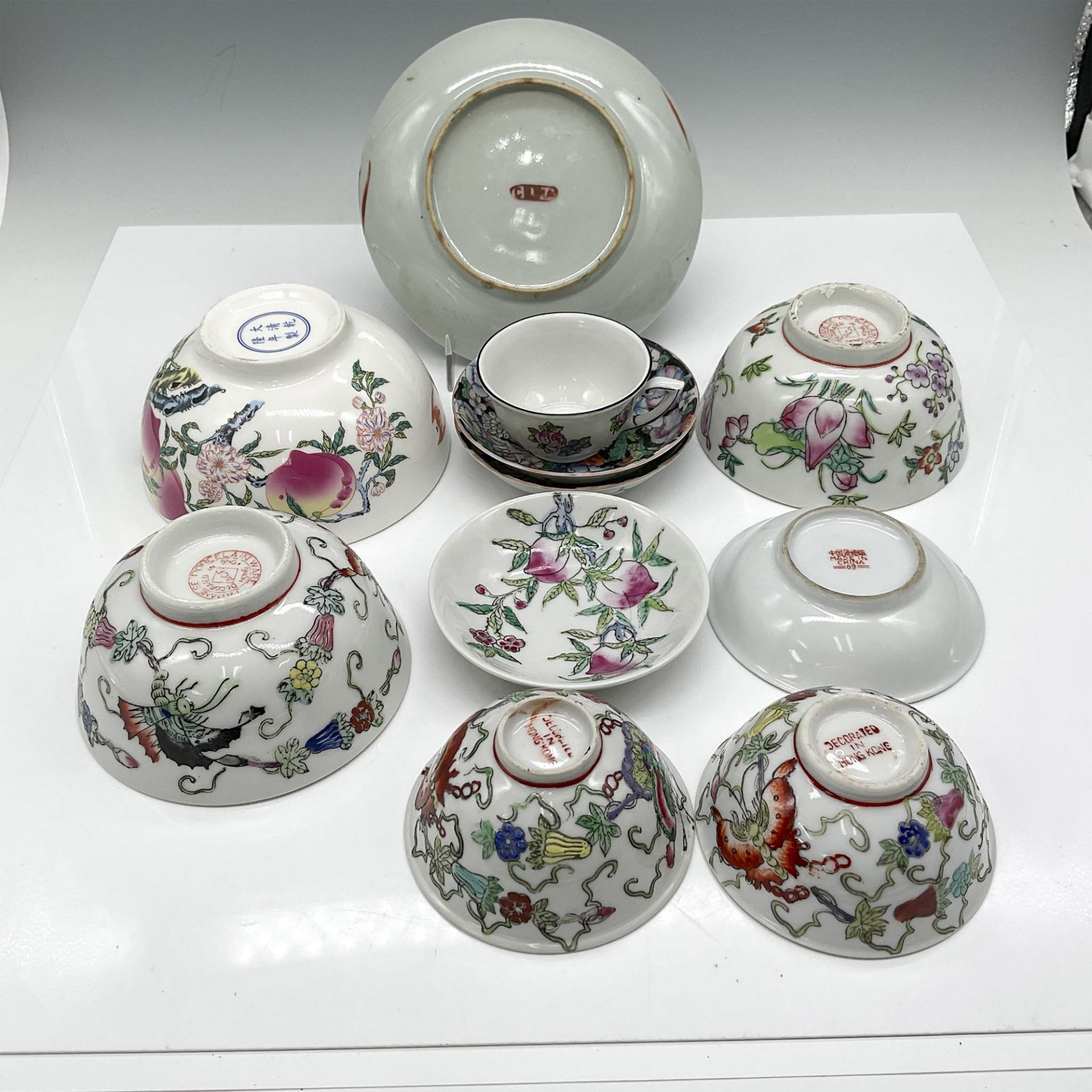 11pc Mixed Chinese Porcelain Dishes - Image 2 of 2