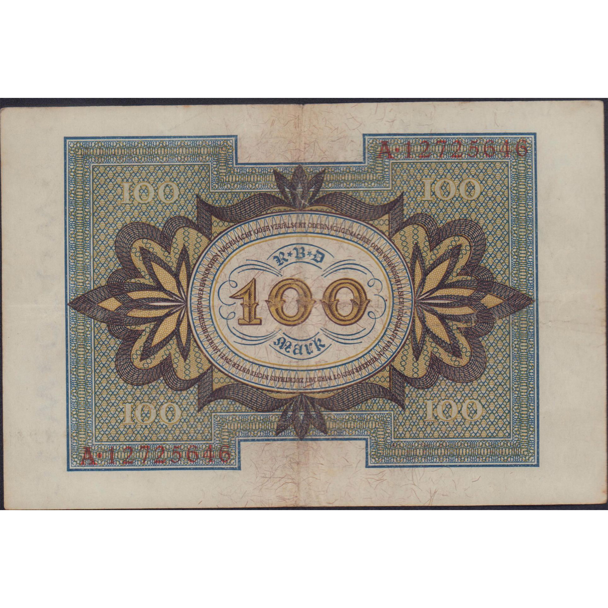 Antique 1920 German 100 Mark Banknote - Image 2 of 2