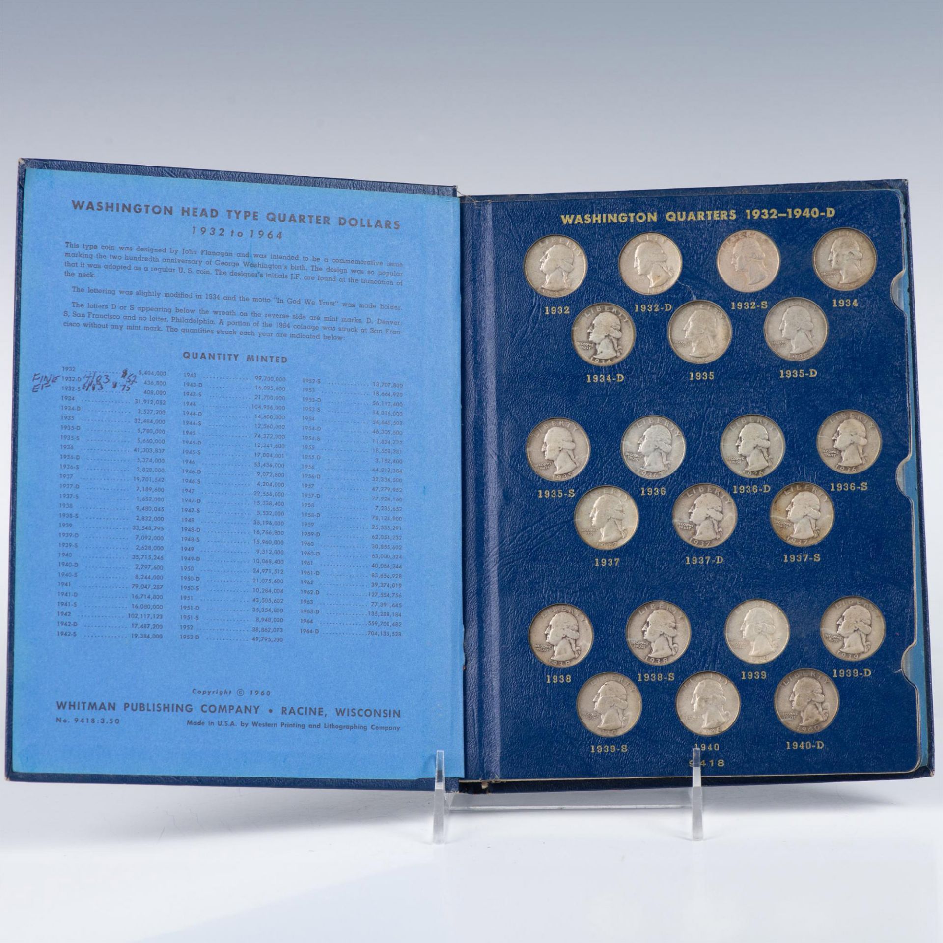 SET OF WASHINGTON QUARTERS 1932-1964 - Bild 11 aus 12